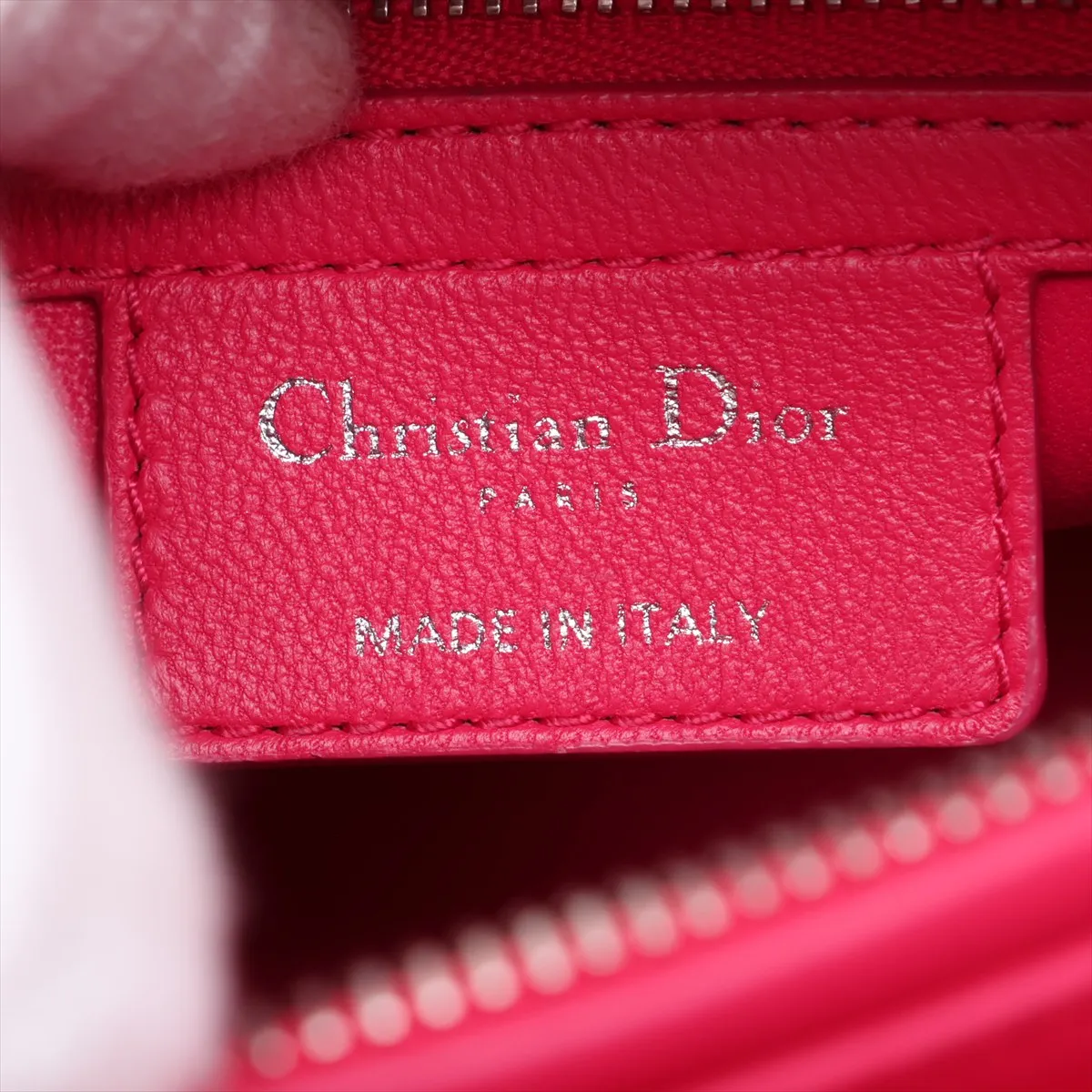 Lady Dior Canvas x Leather x Sequin 2-Way Handbag Pink x Blue — view 10