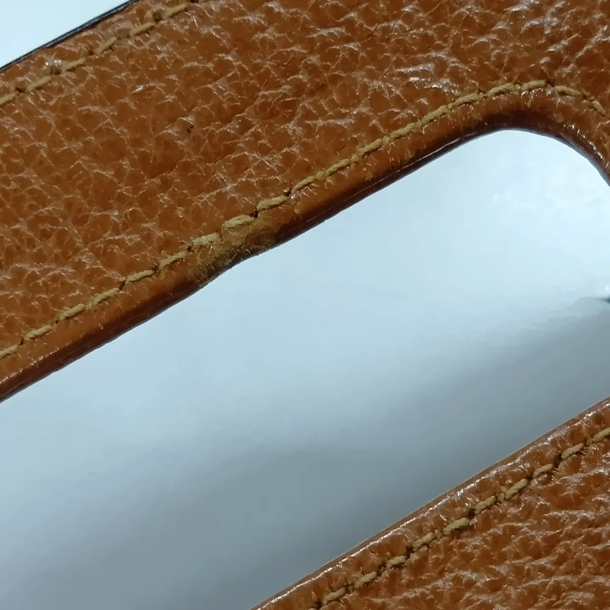 Old Gucci Bamboo Leather 2-Way Handbag, Brown, with Mirror — view 13