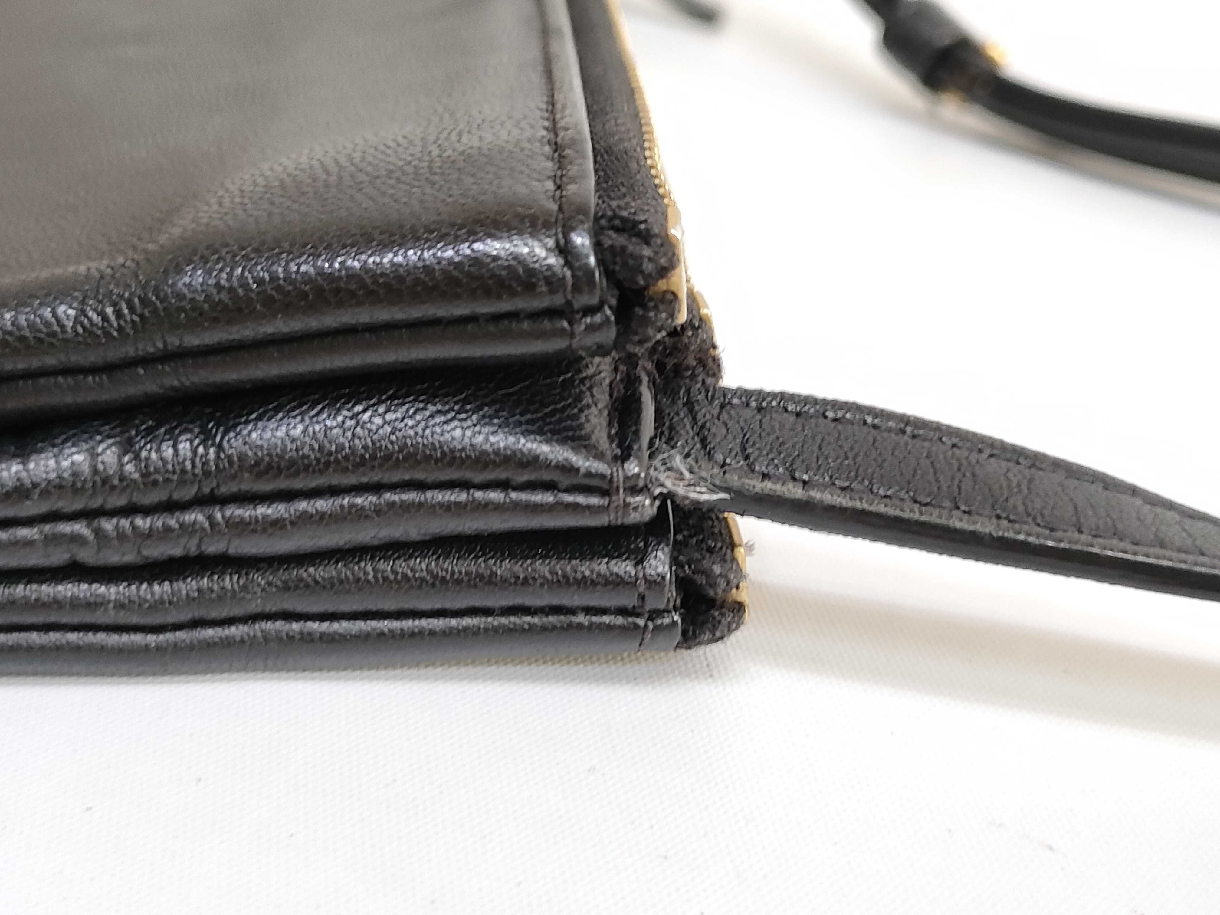 Trio Leather Shoulder Bag, Black with Gold Hardware — view 5