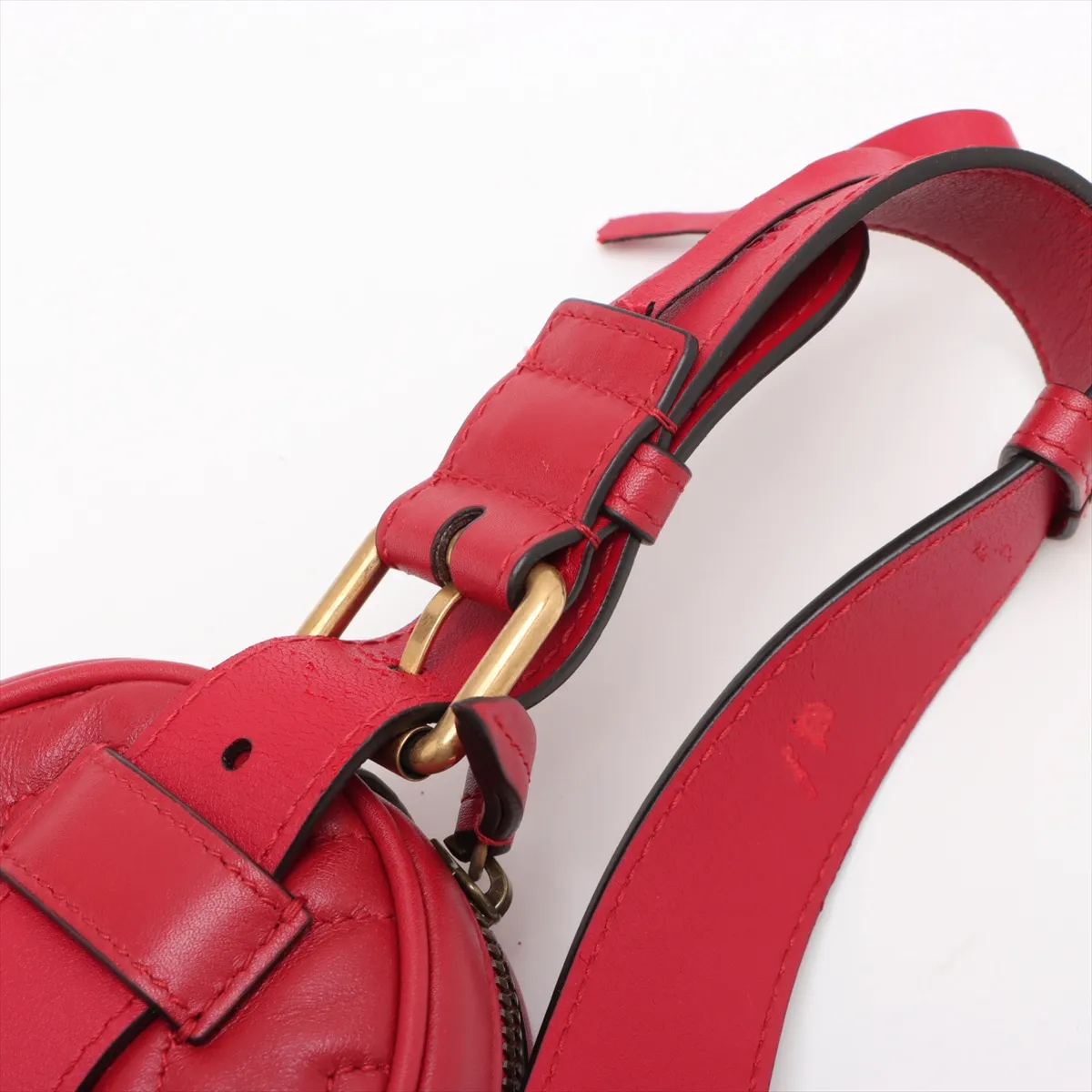 GG Marmont Leather Waist Pouch Red 476434 — view 7