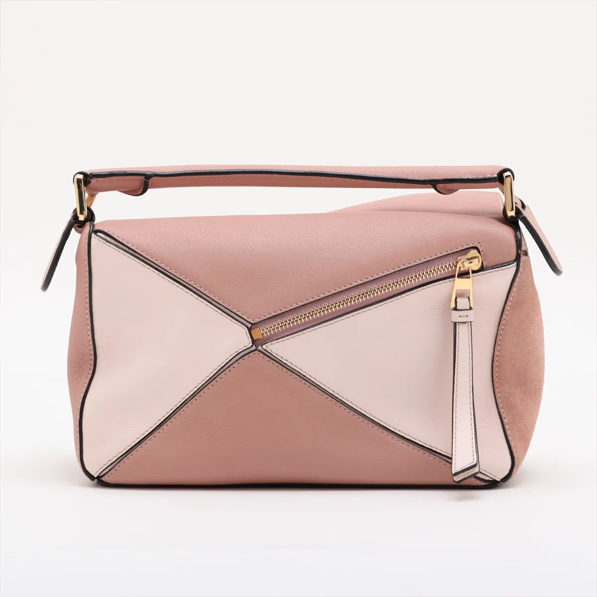 Puzzle Bag Small Leather Shoulder Bag Pink Beige — view 2