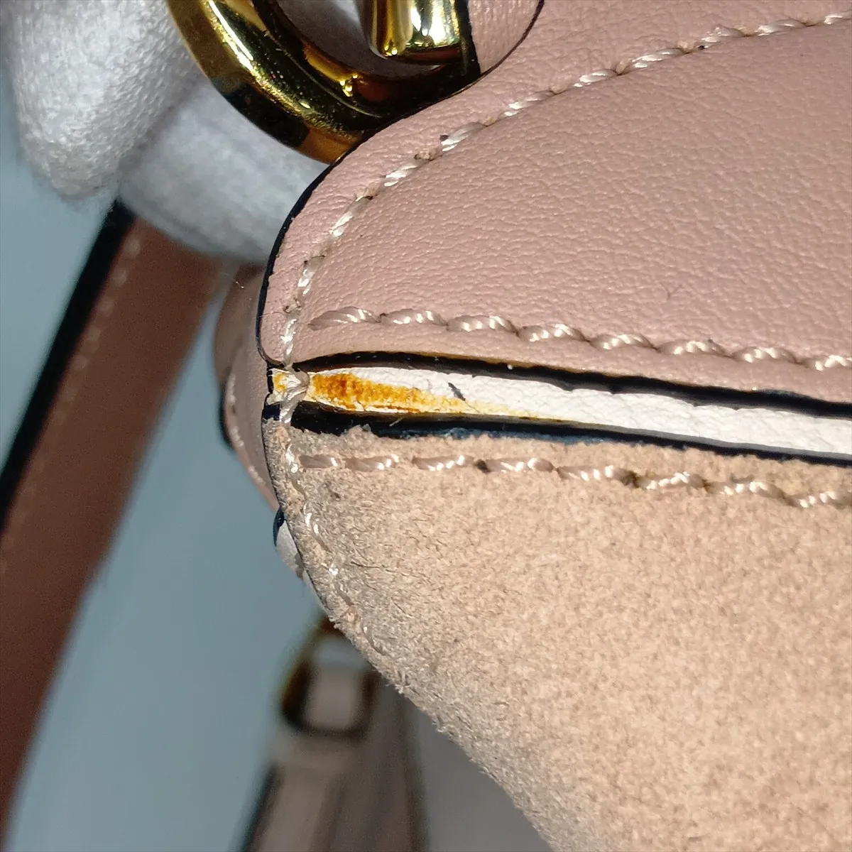 Puzzle Bag Small Leather Shoulder Bag Pink Beige — view 12