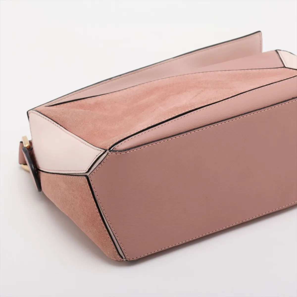 Puzzle Bag Small Leather Shoulder Bag Pink Beige — view 4