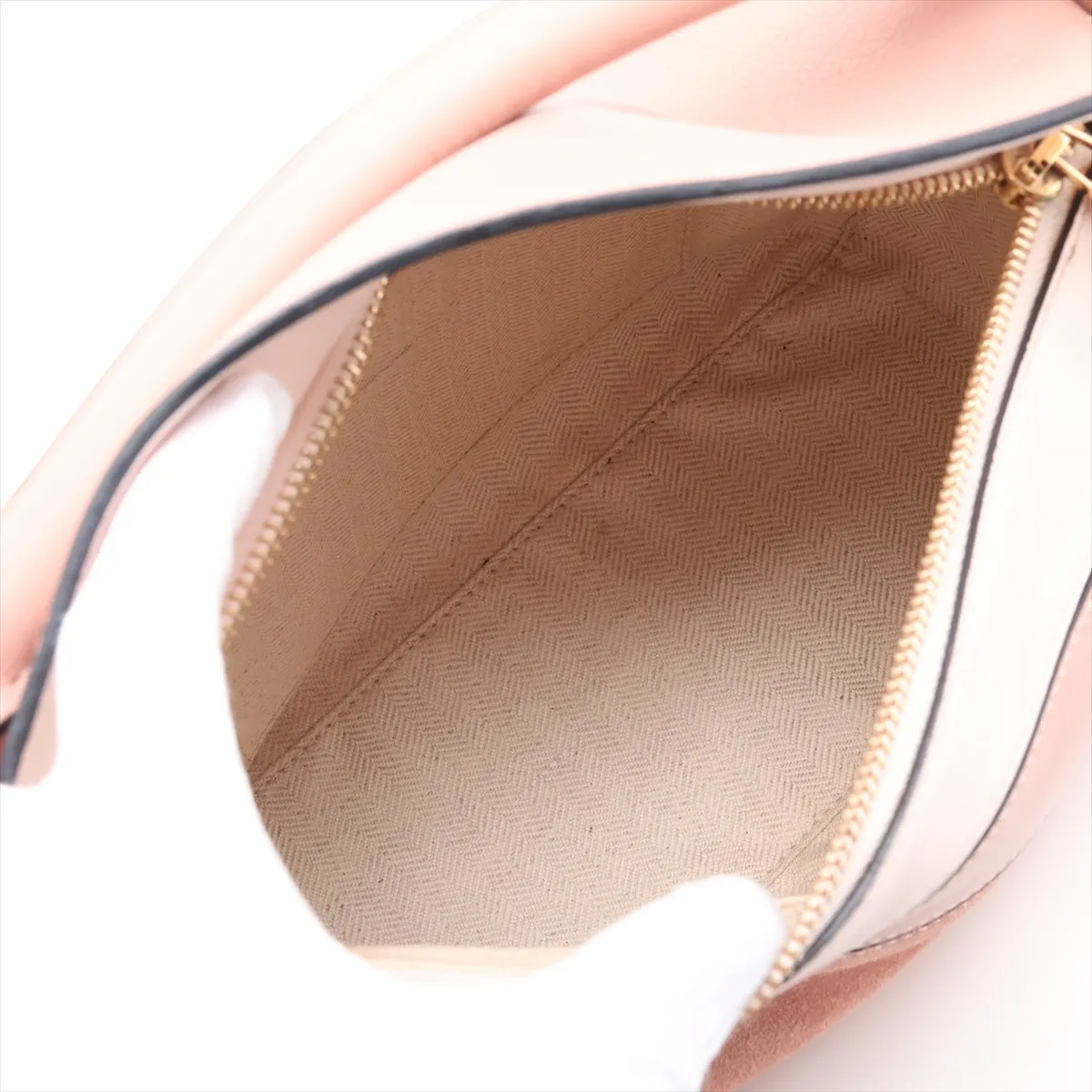 Puzzle Bag Small Leather Shoulder Bag Pink Beige — view 8