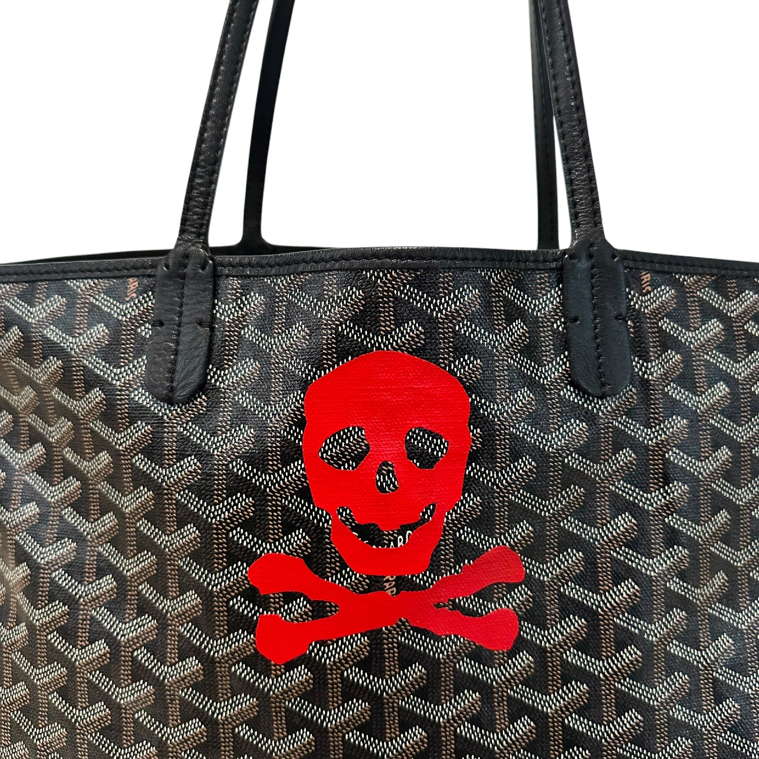 mastermind Saint Louis PM Tote Bag, Herringbone Print, Marquage, Black Tote Bag — view 2