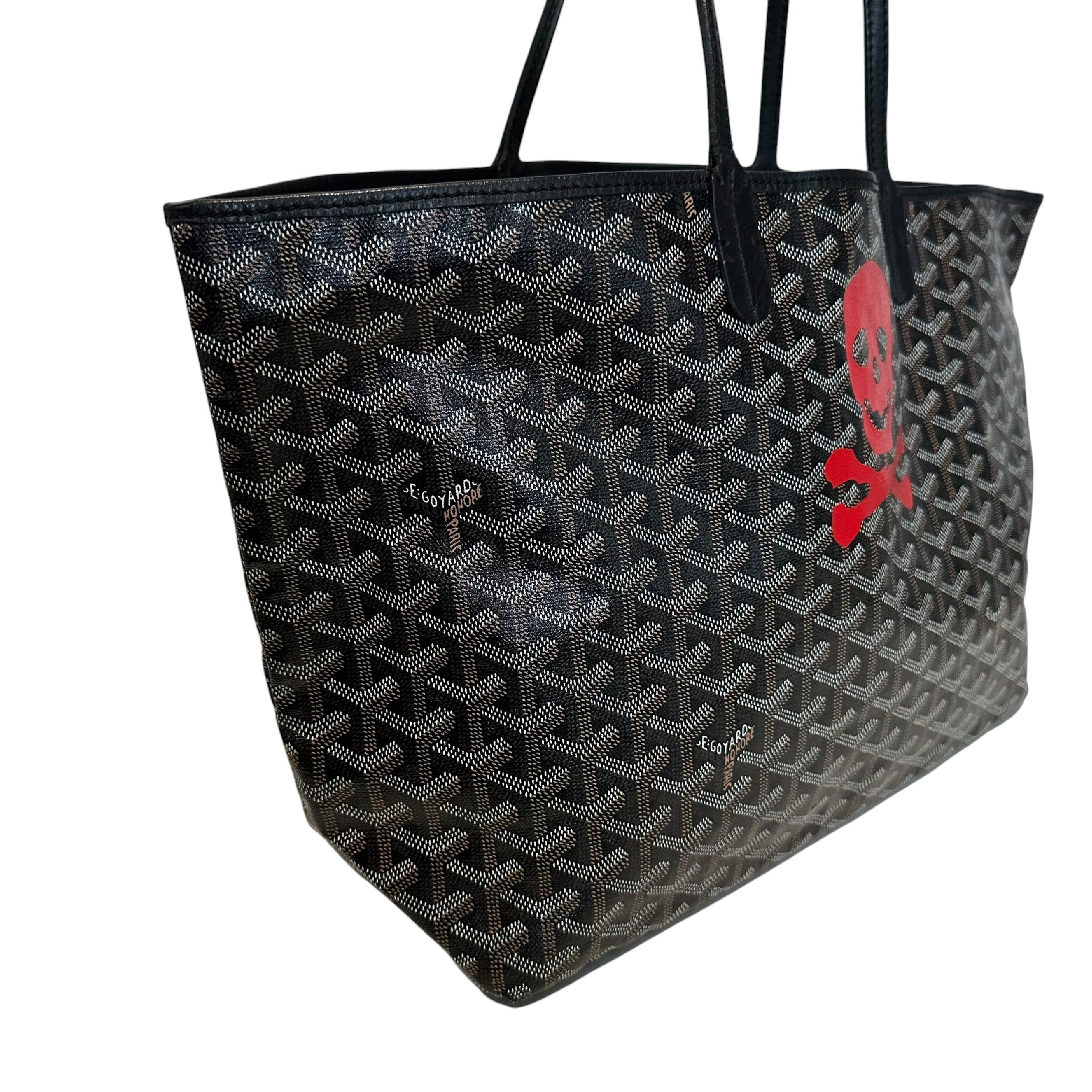 mastermind Saint Louis PM Tote Bag, Herringbone Print, Marquage, Black Tote Bag — view 4