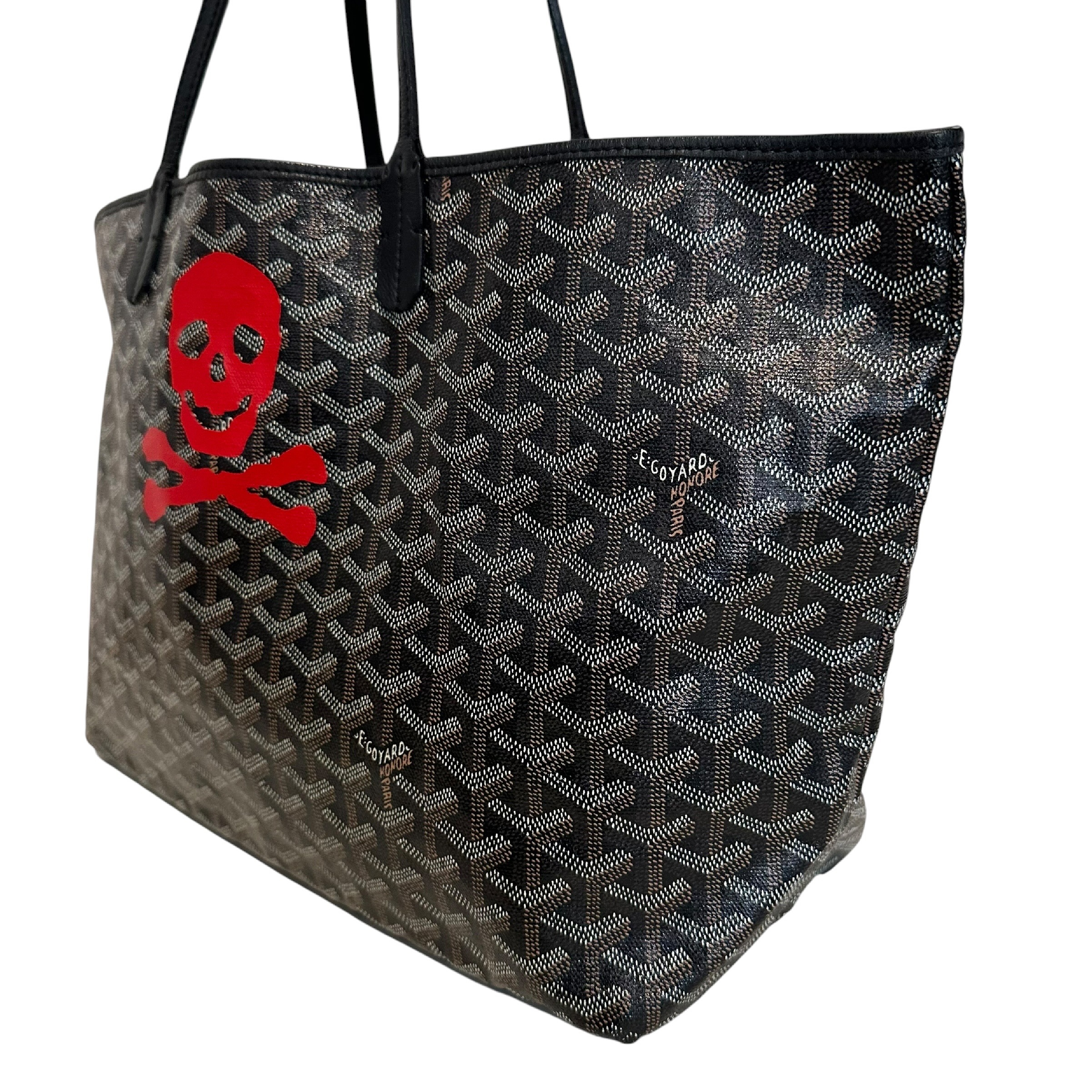 mastermind Saint Louis PM Tote Bag, Herringbone Print, Marquage, Black Tote Bag — view 5