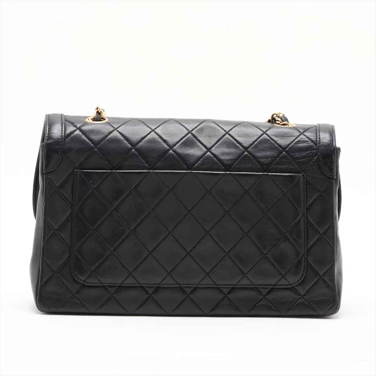 Matelassé Lambskin Single Flap Single Chain Bag, Black with Gold Hardware, Item No. 1574157 (Serial Number 1) — view 2