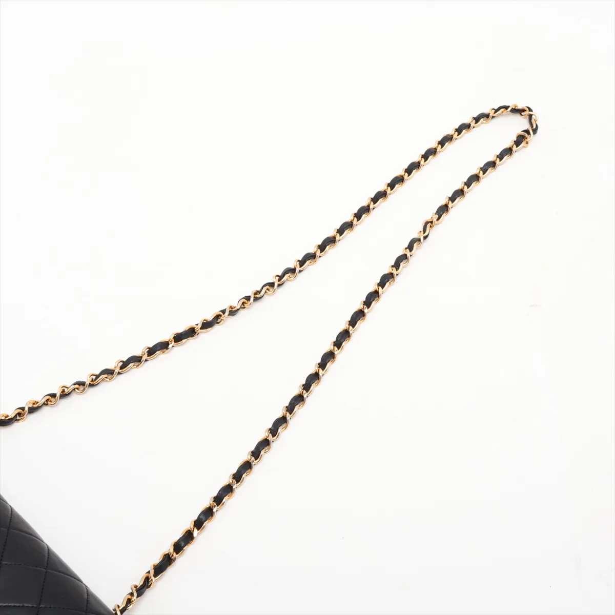 Matelassé Lambskin Single Flap Single Chain Bag, Black with Gold Hardware, Item No. 1574157 (Serial Number 1) — view 5