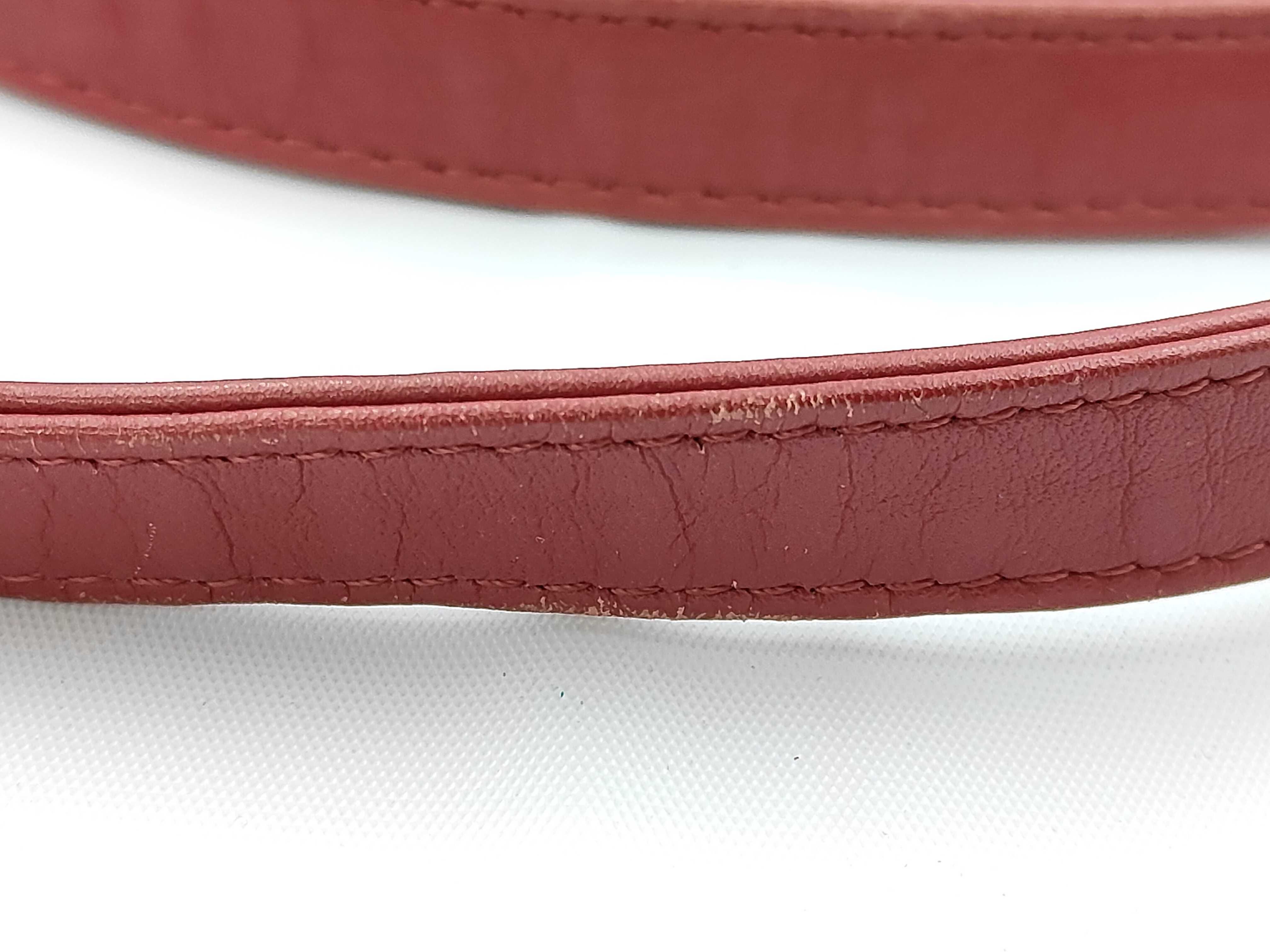 MY- Matelasse Patent Leather Chain Shoulder Bag Red Silver Metal Fitting Shoulder Bag — view 4