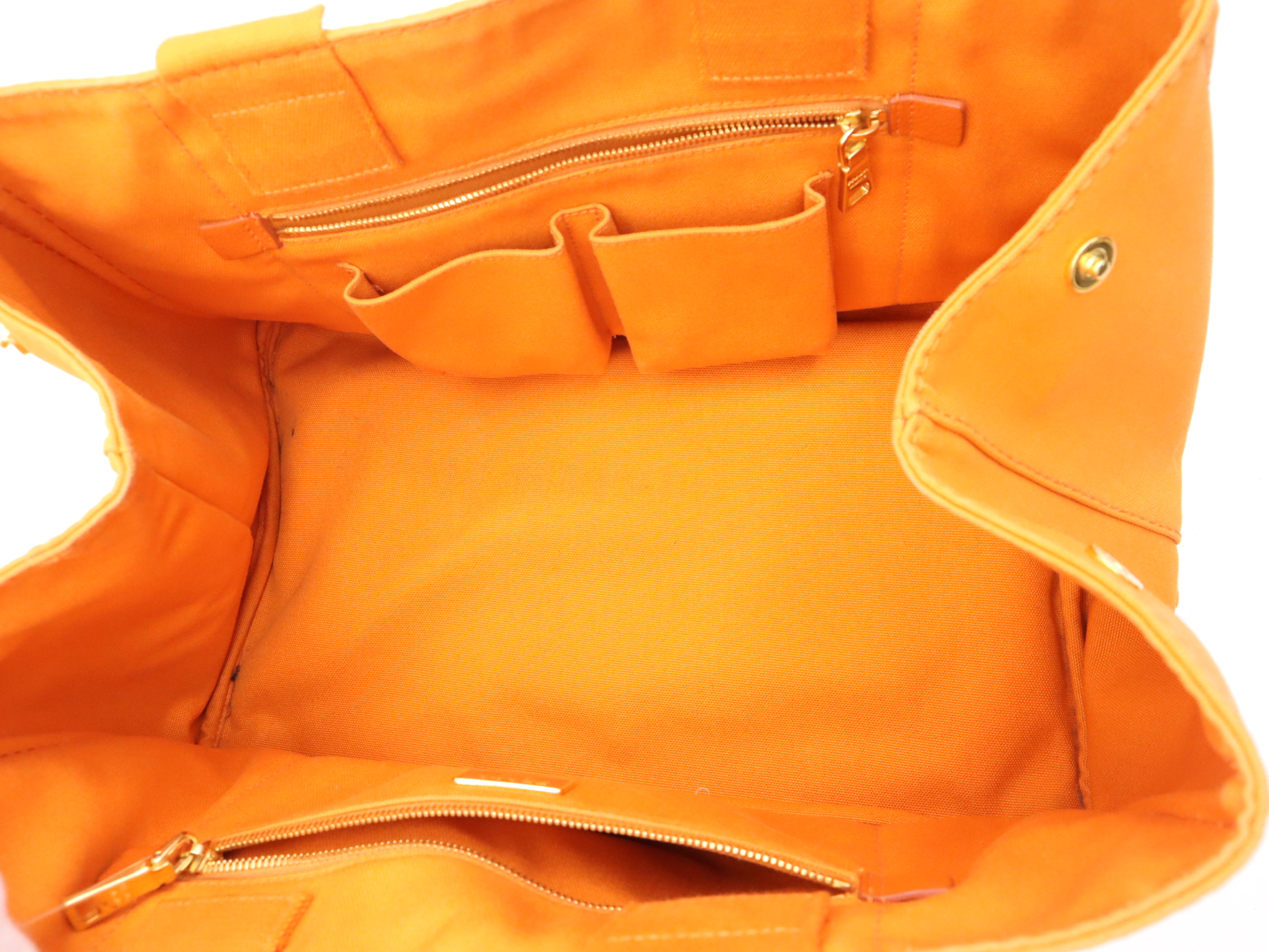 Canvas Canapa Tote Bag, Large Size, Orange Handbag — view 11