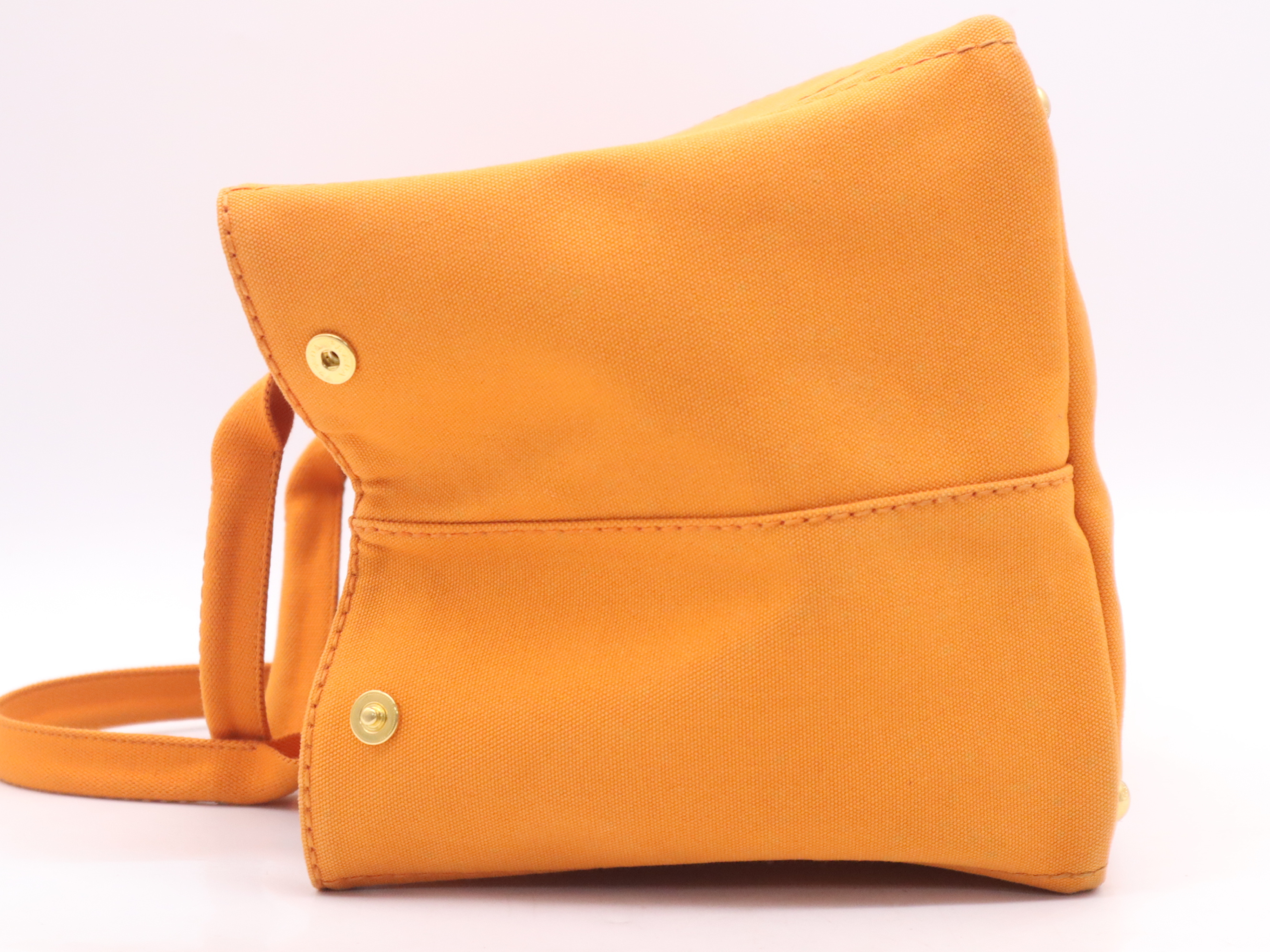 Canvas Canapa Tote Bag, Large Size, Orange Handbag — view 3