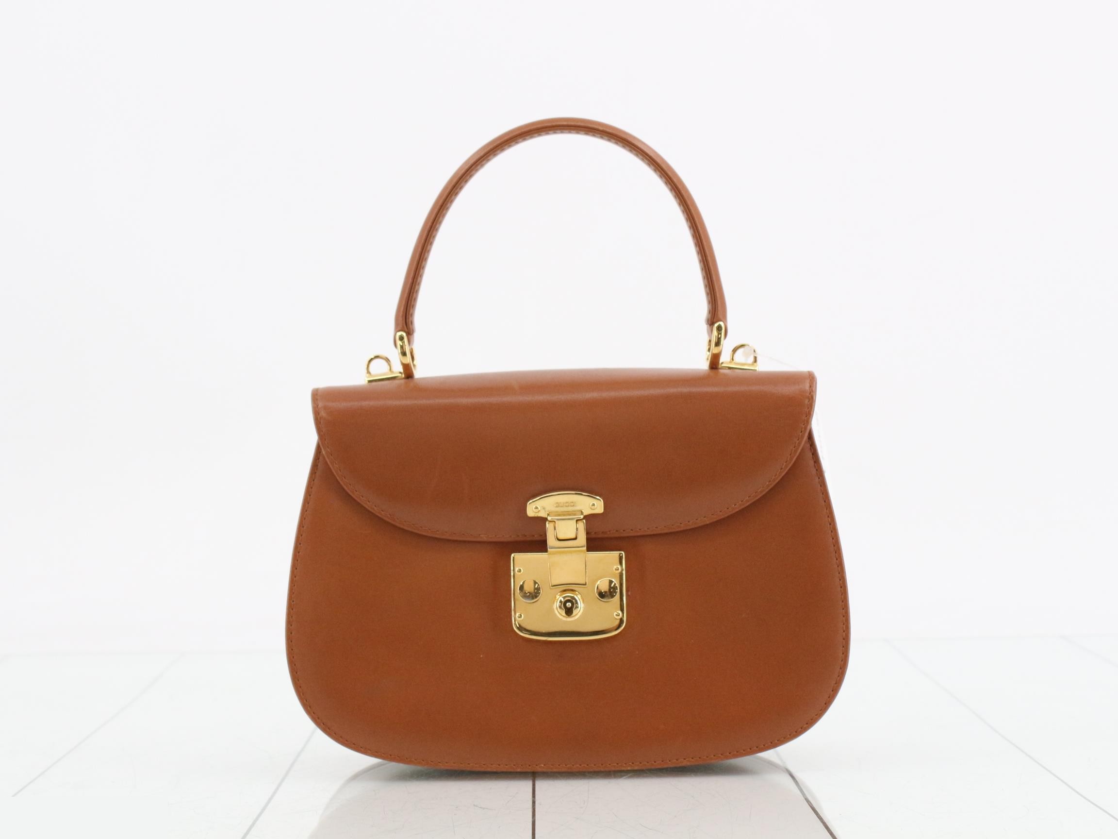 Lady Lock Leather Handbag with Mirror