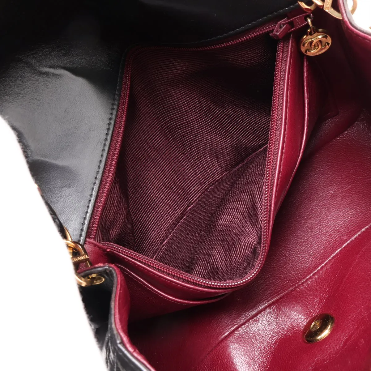 Matelassé Lambskin Single Flap Single Chain Bag, Diana Flap, Black with Gold Hardware, 3146744, Series 3 — view 7