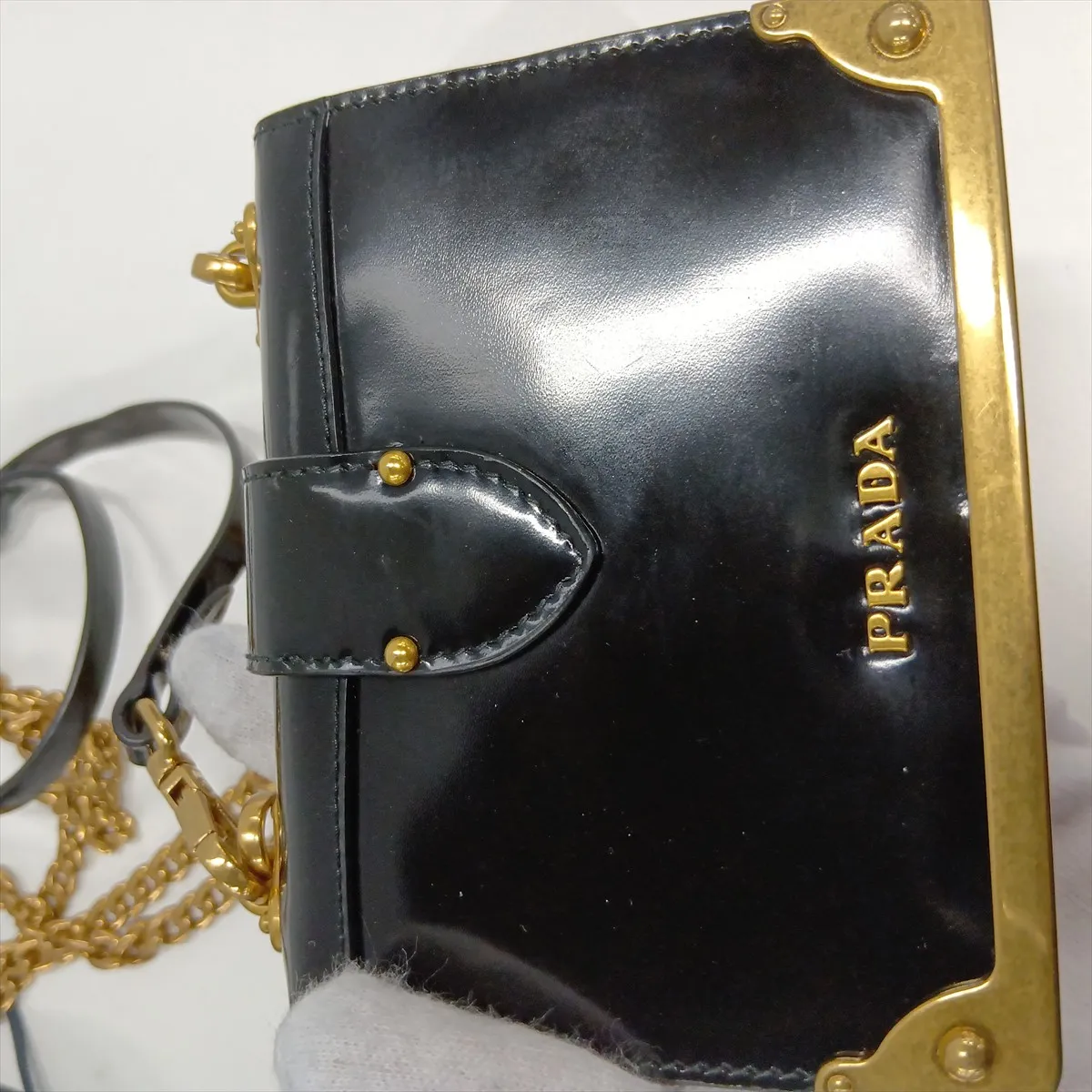 Cahier Leather 2-Way Shoulder Bag, Black, 1BH058, Unsigned Guarantee Card — view 9