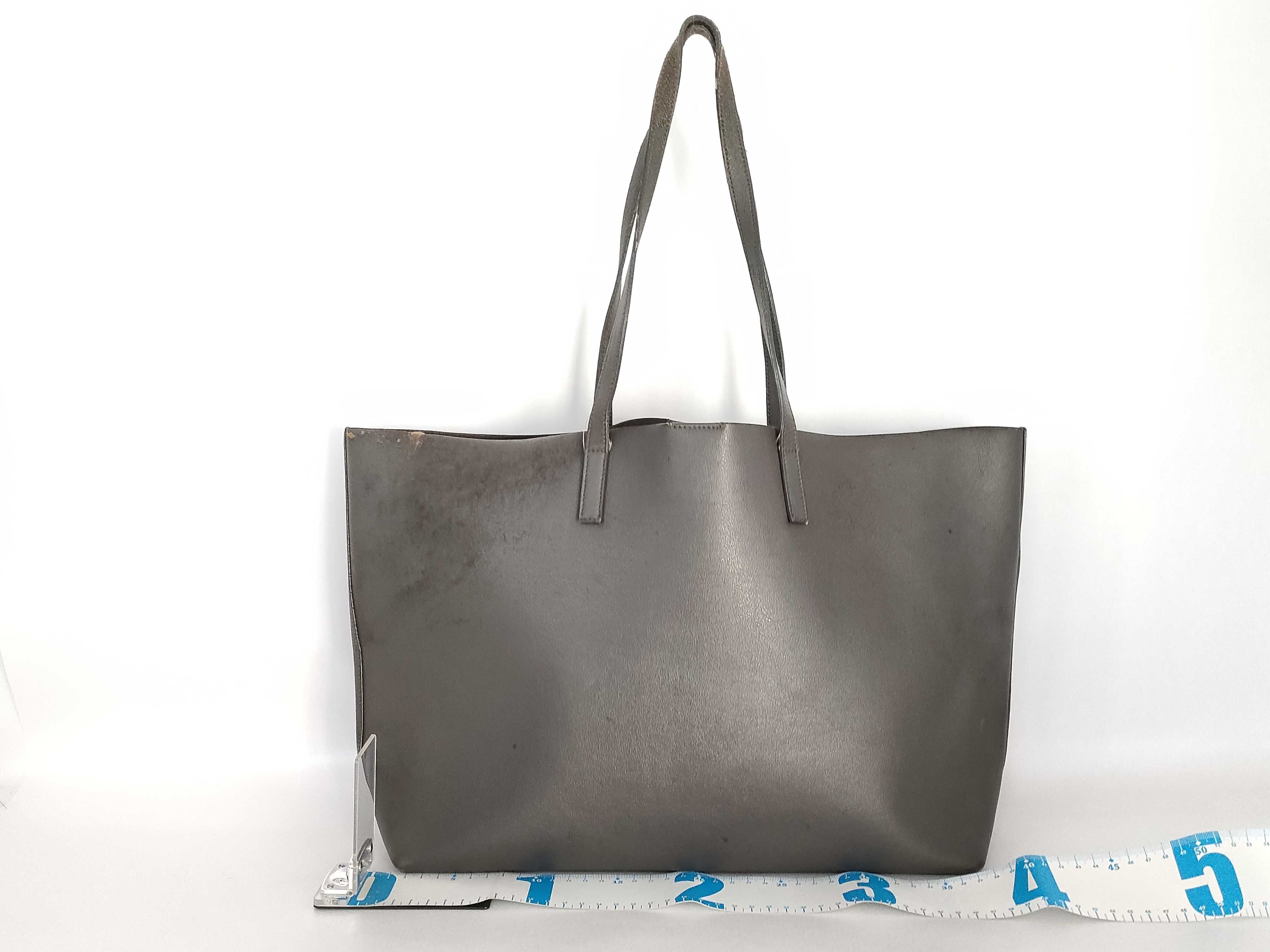 Shopping Bag Saint Laurent Gray Leather Tote Bag — view 2