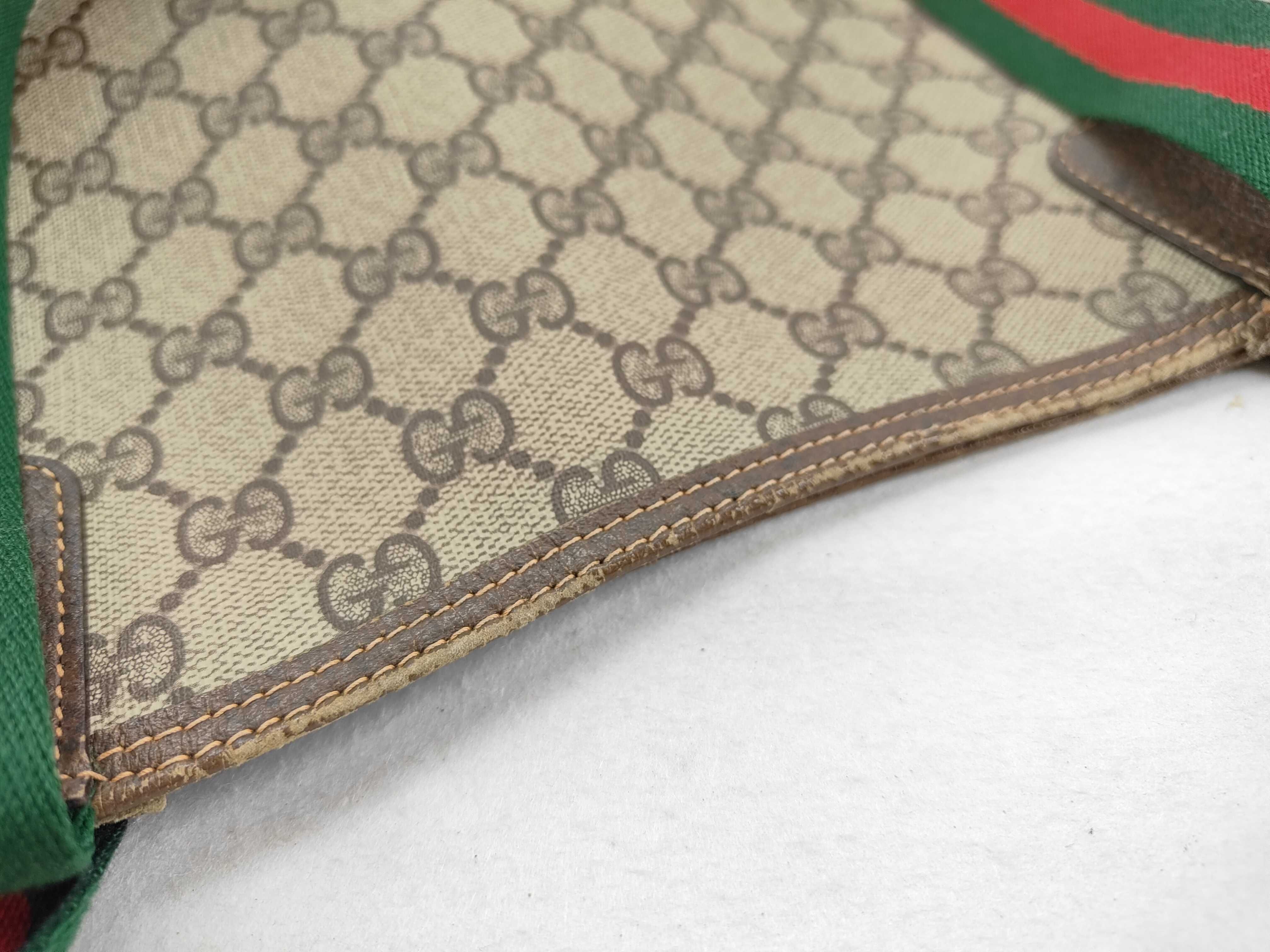 GG Supreme Gucci 89 02 003 GG Supreme Sherry Line Tote Bag Leather Brown Tote Bag — view 13