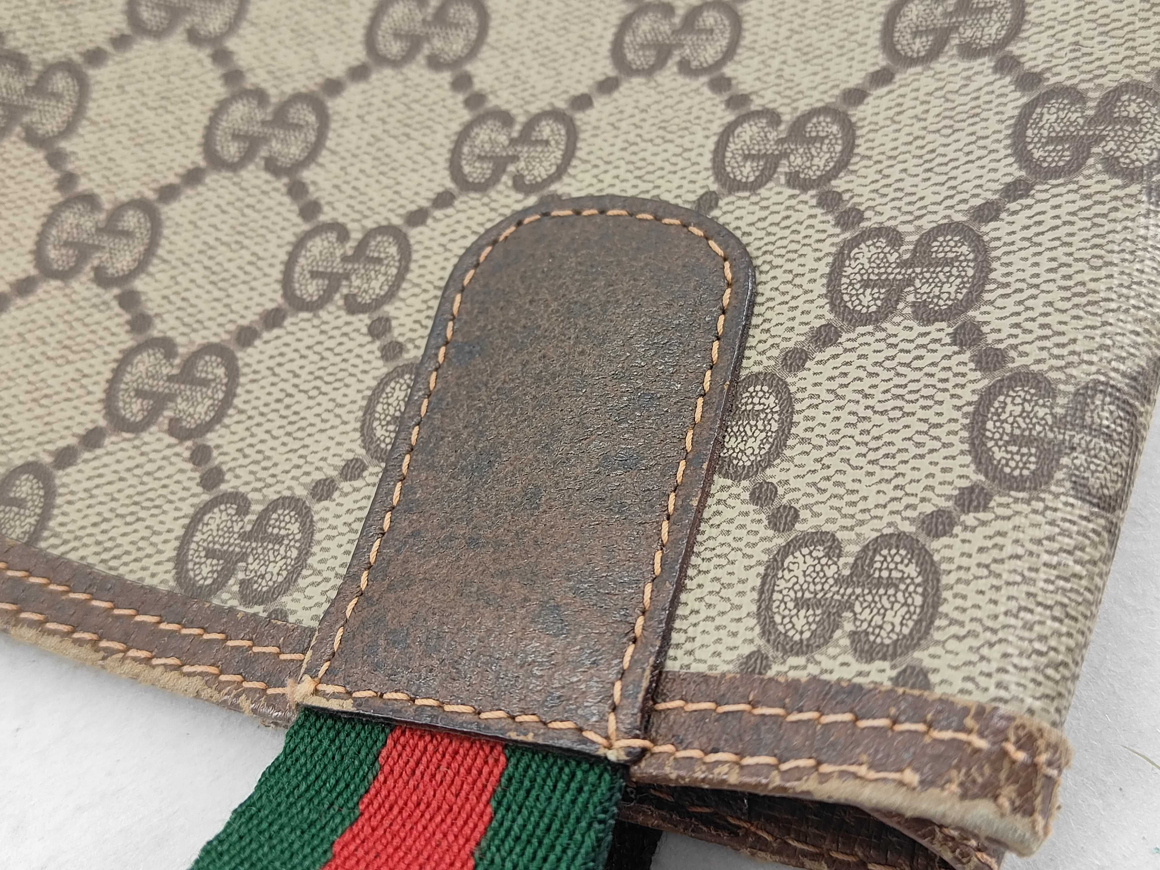 GG Supreme Gucci 89 02 003 GG Supreme Sherry Line Tote Bag Leather Brown Tote Bag — view 14