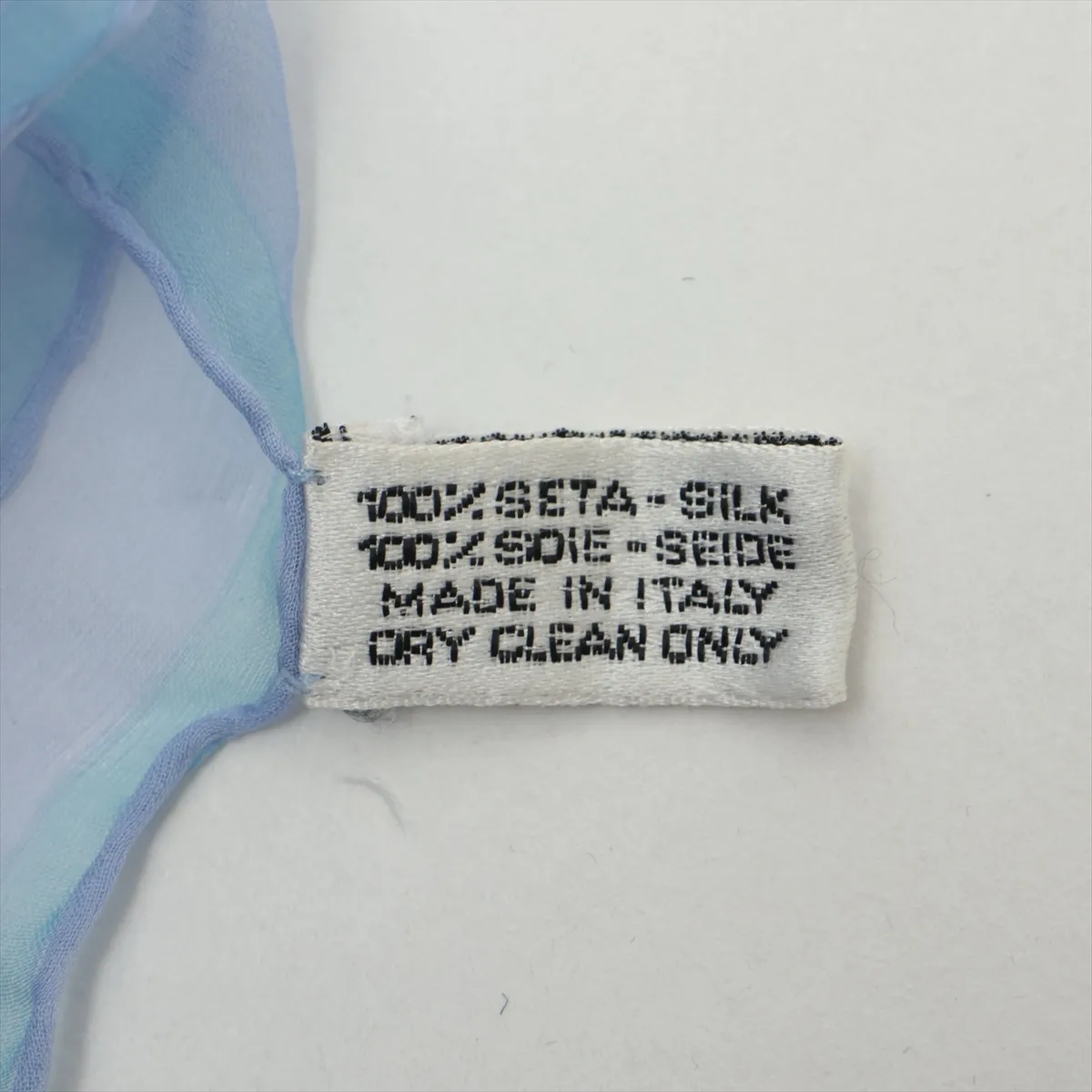 silk scarf, blue and pink. Shows signs of wear, — view 6