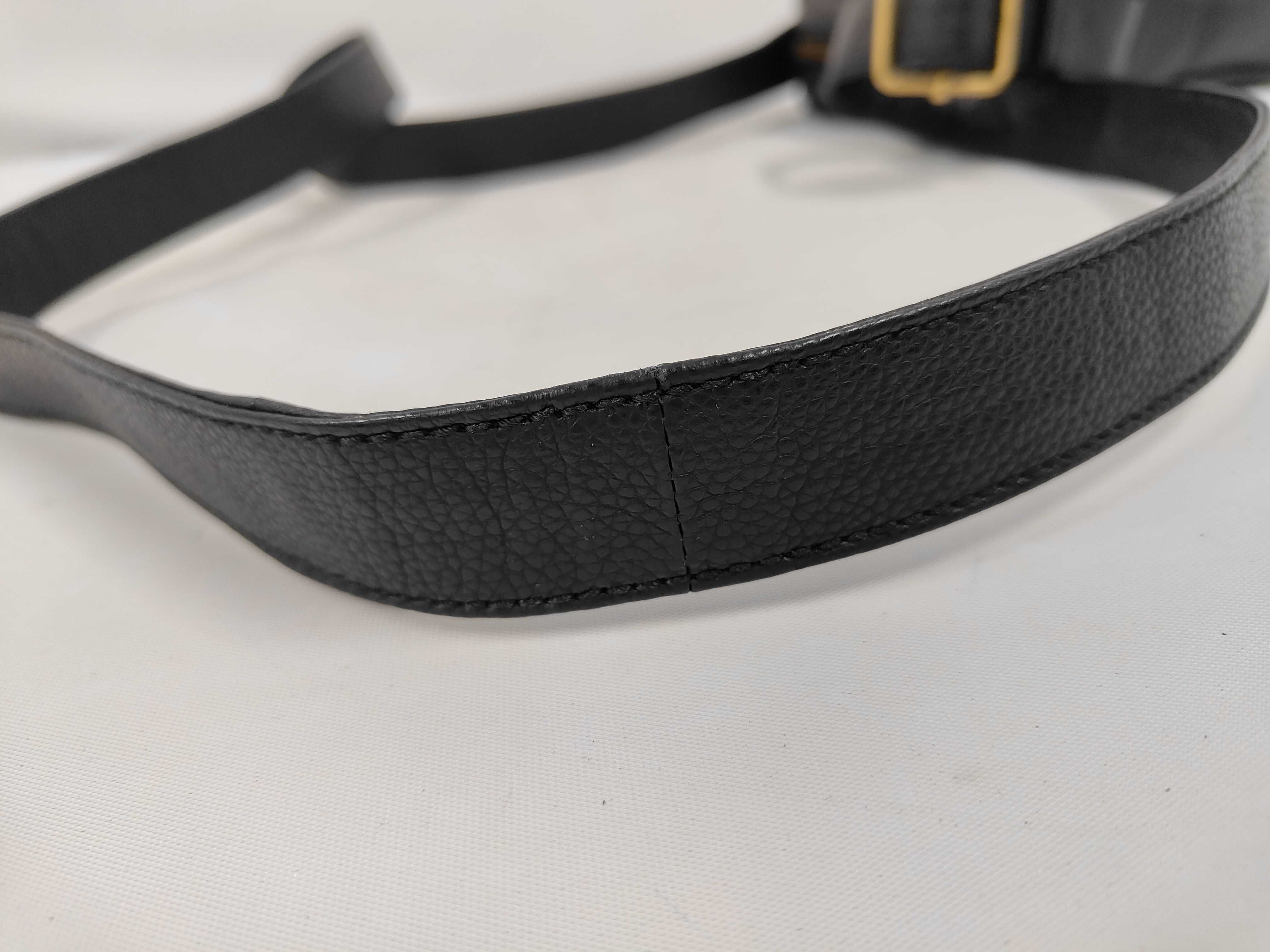 Black Leather Vintage Logo Print Shoulder Bag — view 5