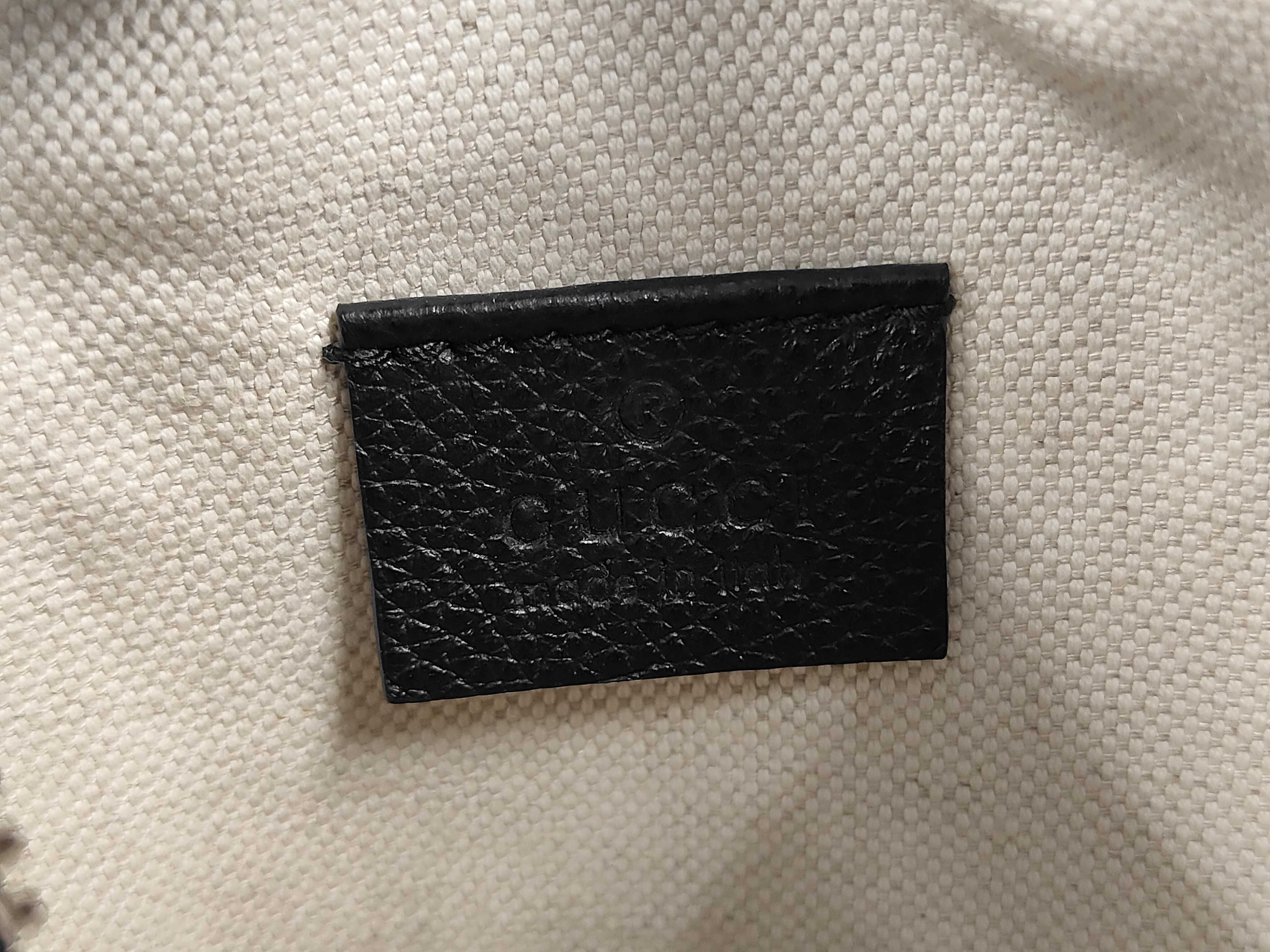Black Leather Vintage Logo Print Shoulder Bag — view 8
