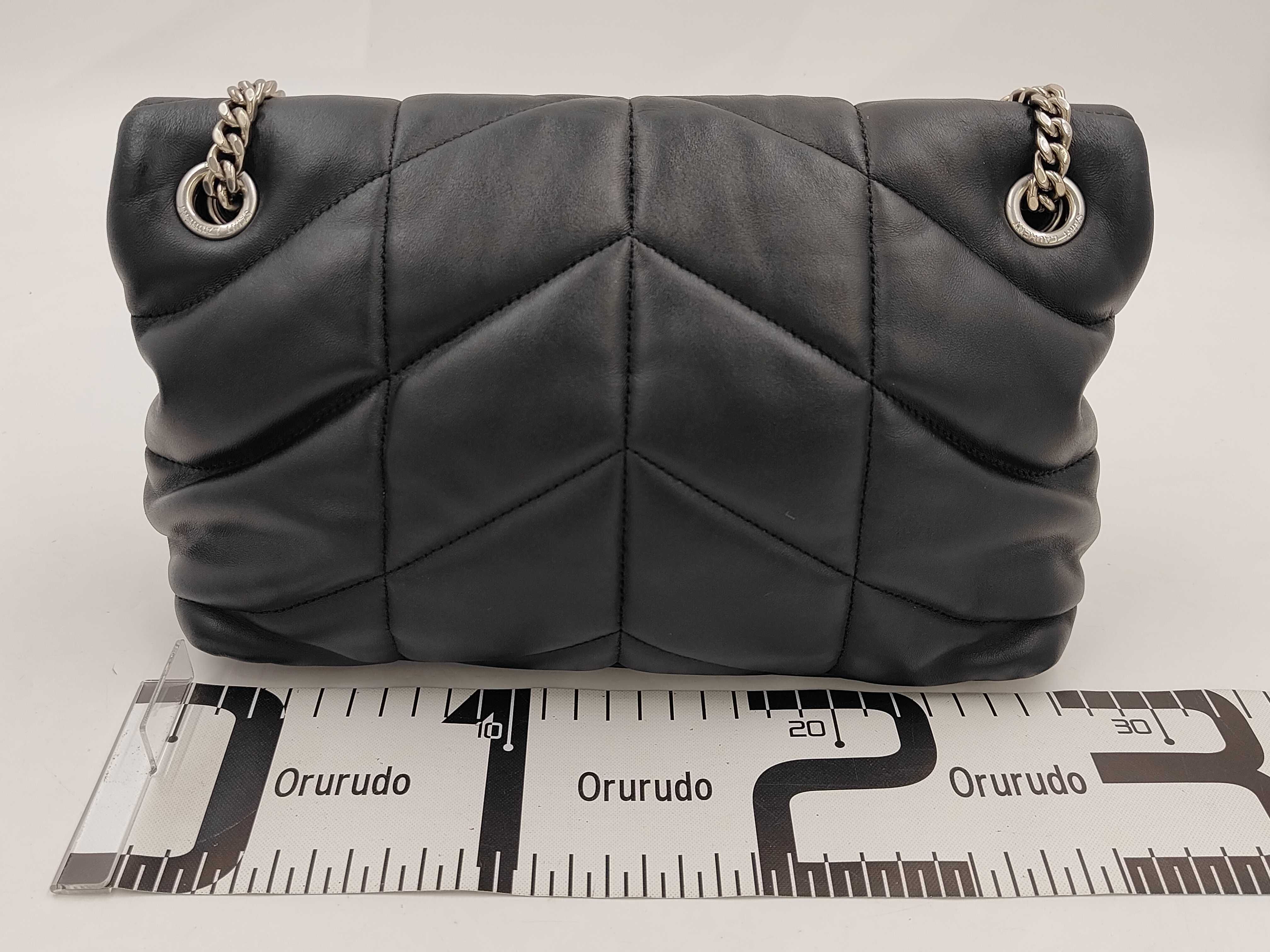 Puffer Small Lambskin Shoulder Bag, Black with Silver Hardware, 5774761EL001000 — view 2