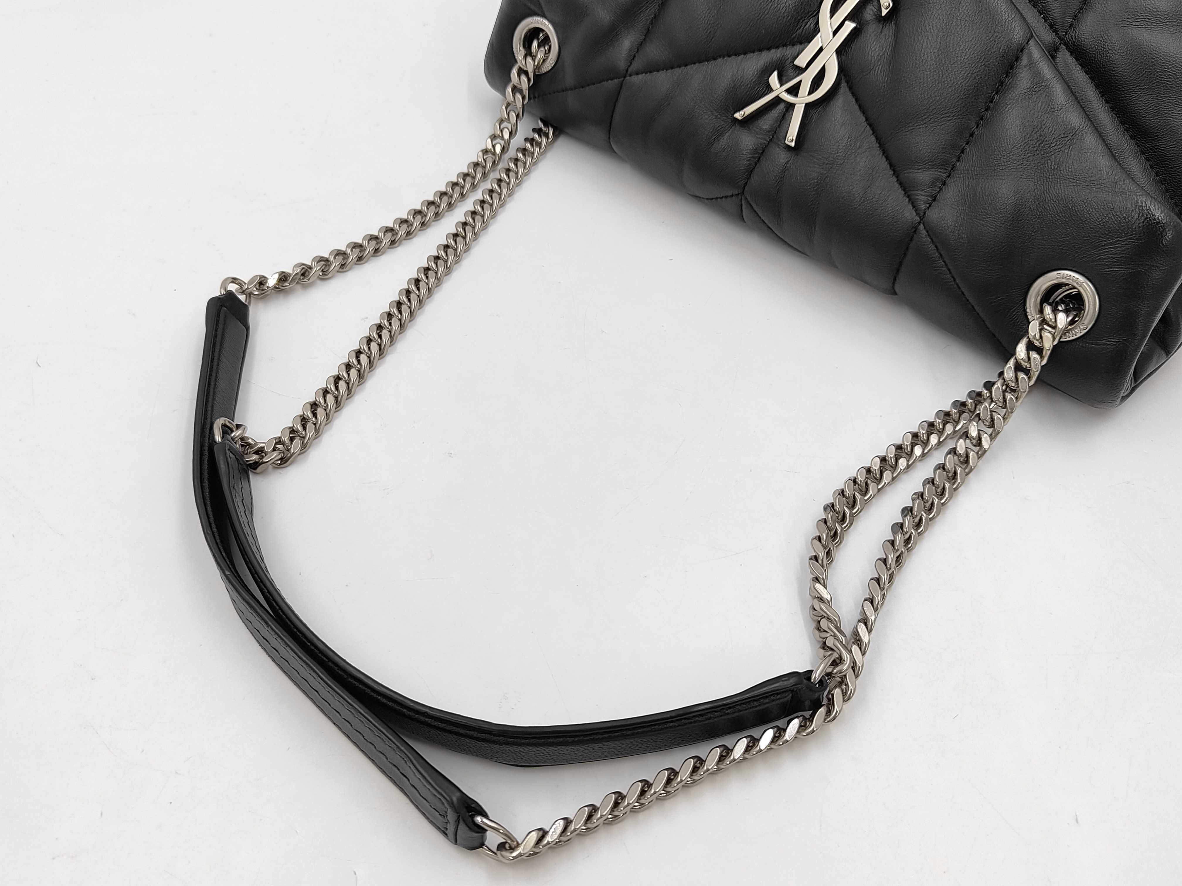 Puffer Small Lambskin Shoulder Bag, Black with Silver Hardware, 5774761EL001000 — view 3