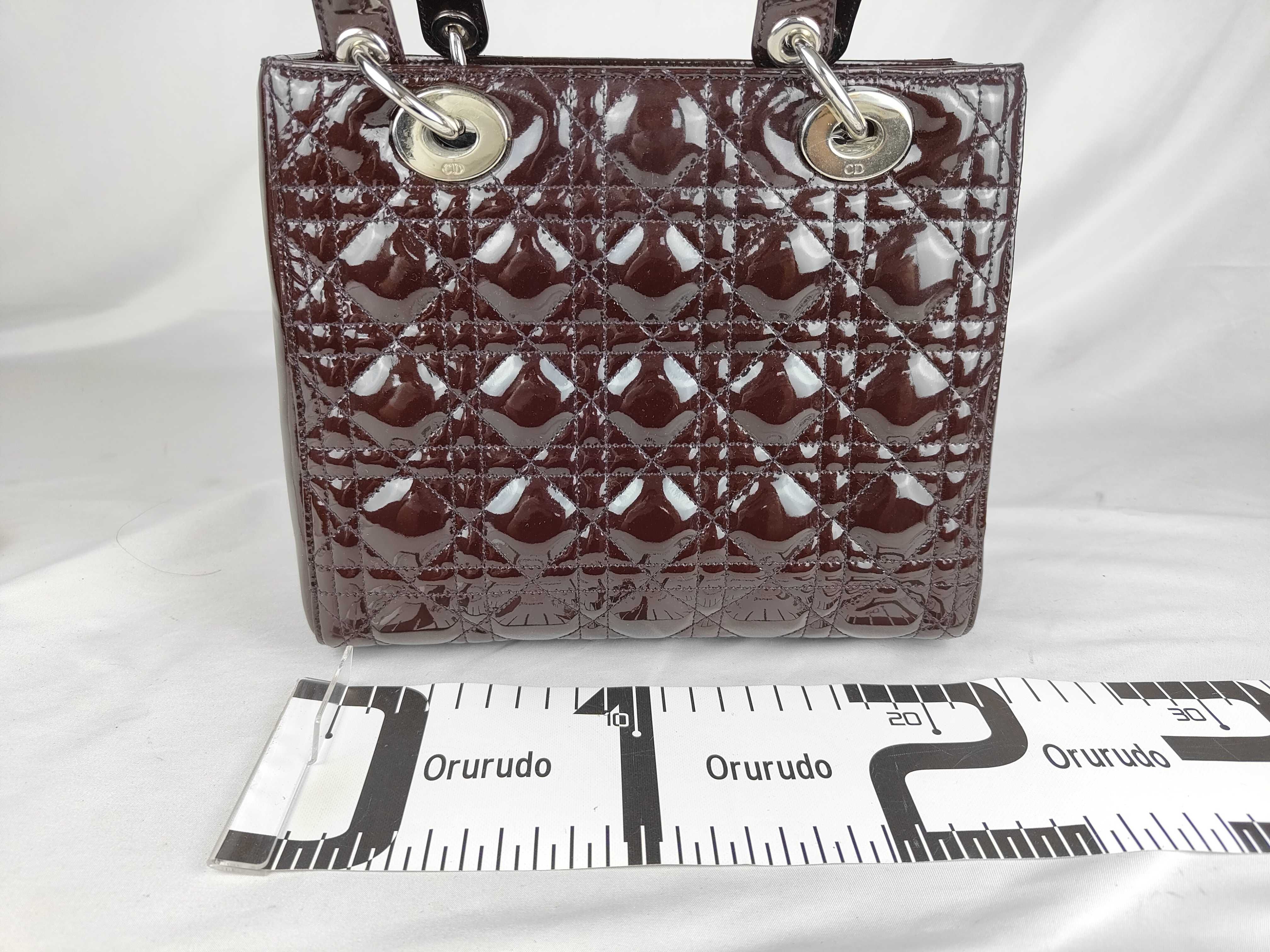 Lady Dior Enamel Handbag with Stamp — view 2