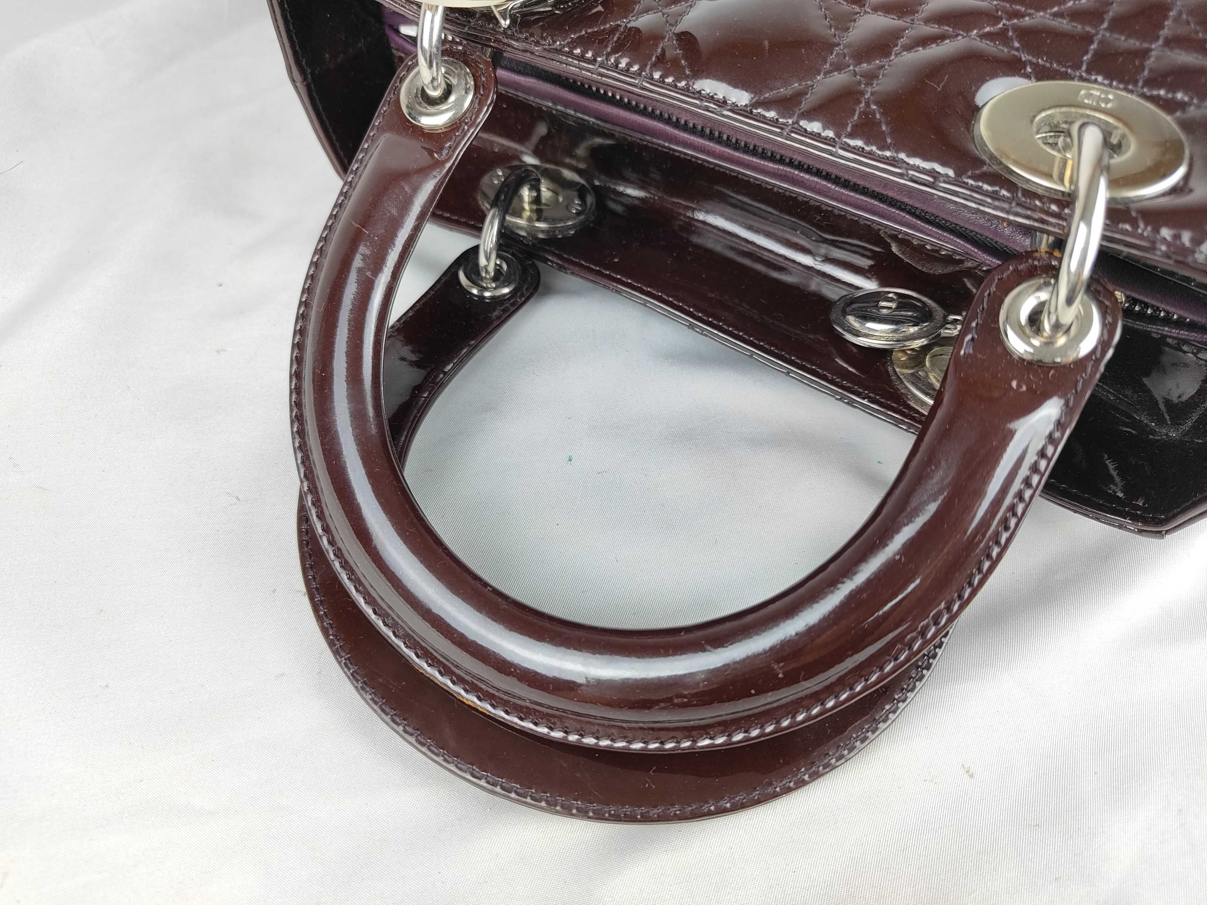 Lady Dior Enamel Handbag with Stamp — view 3