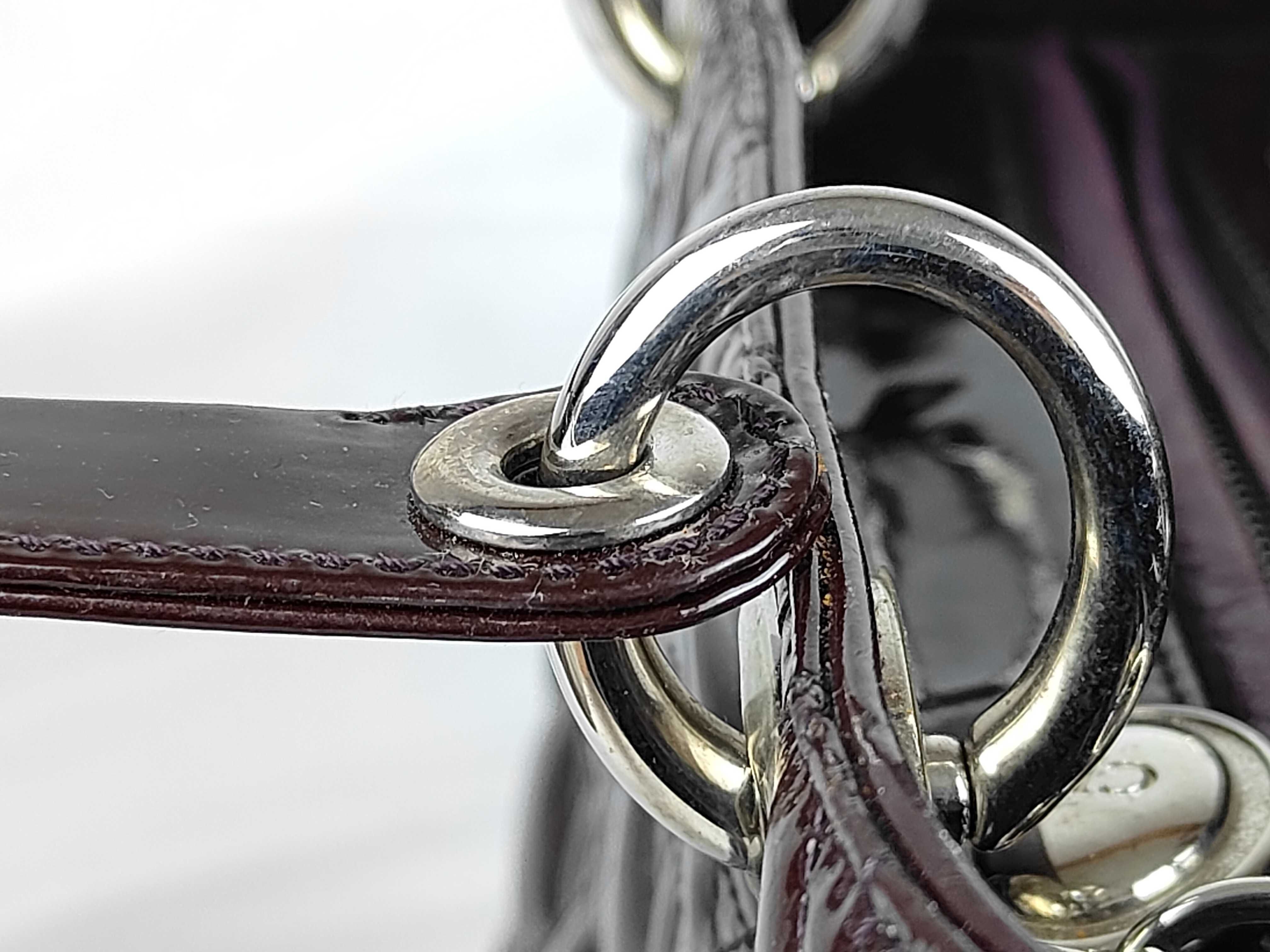 Lady Dior Enamel Handbag with Stamp — view 5