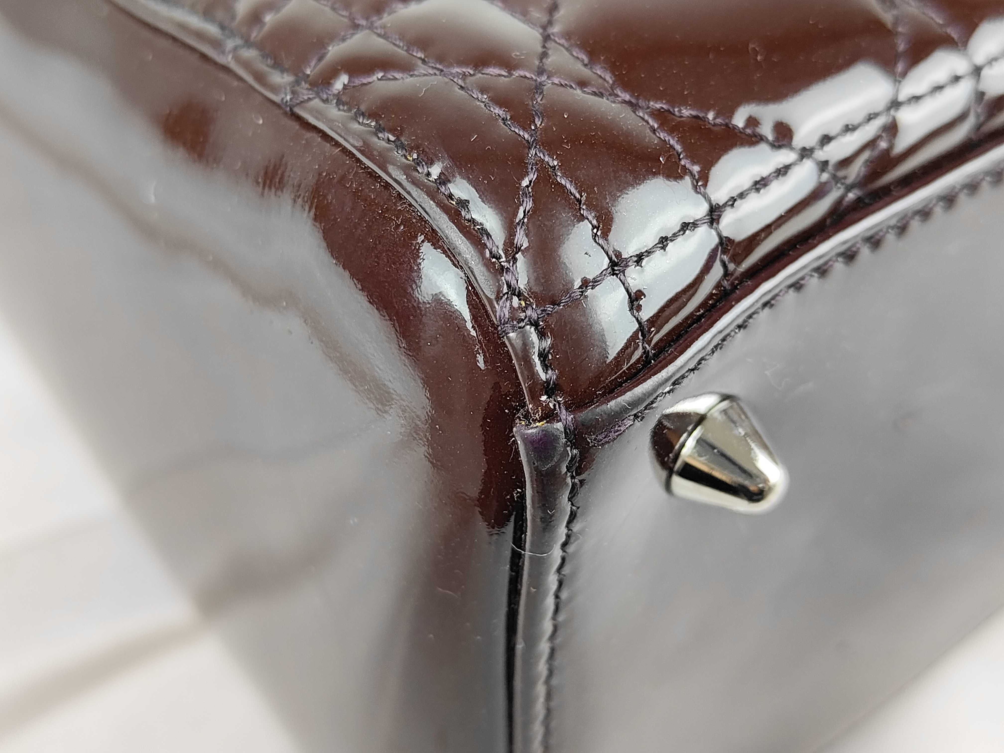 Lady Dior Enamel Handbag with Stamp — view 8