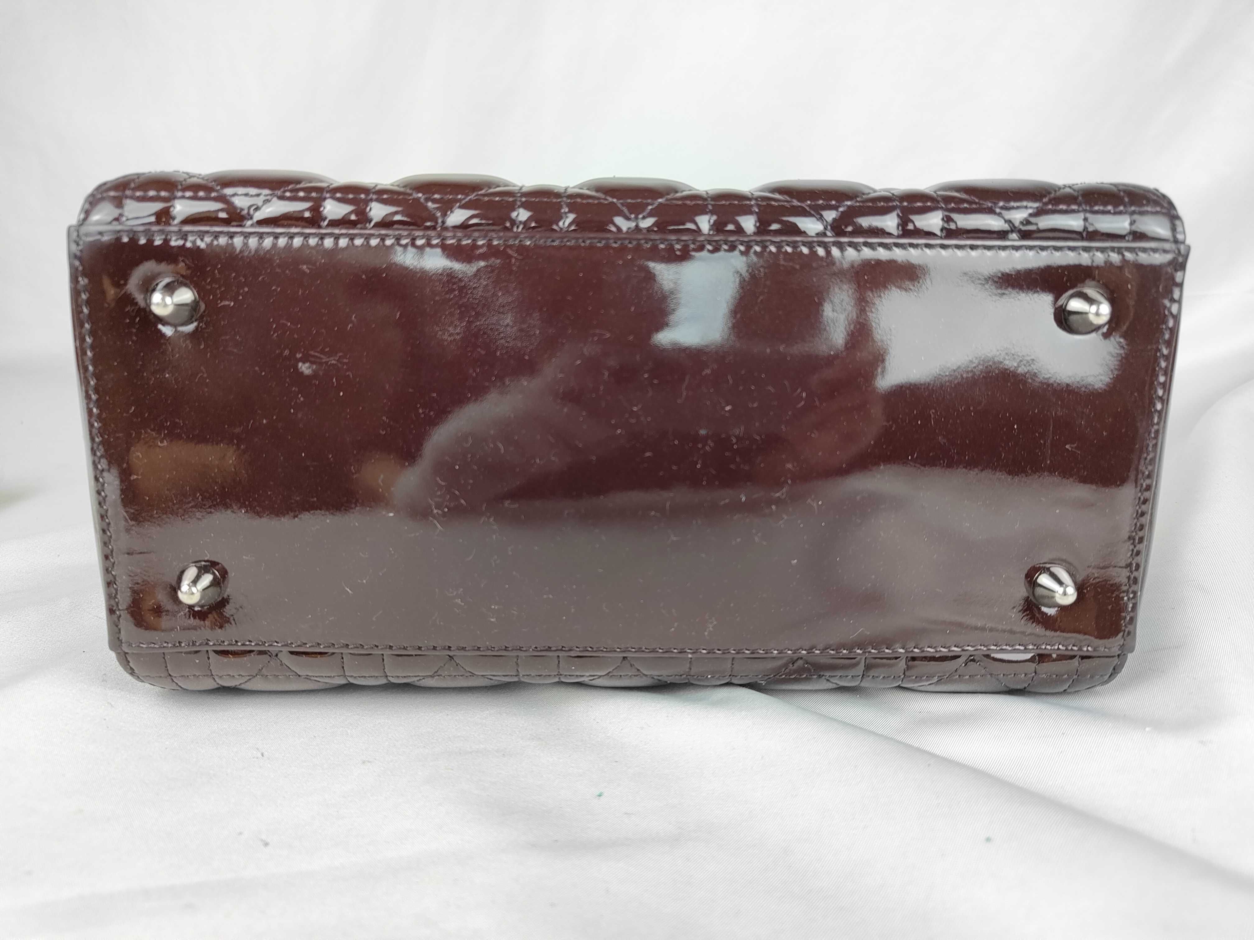 Lady Dior Enamel Handbag with Stamp — view 9