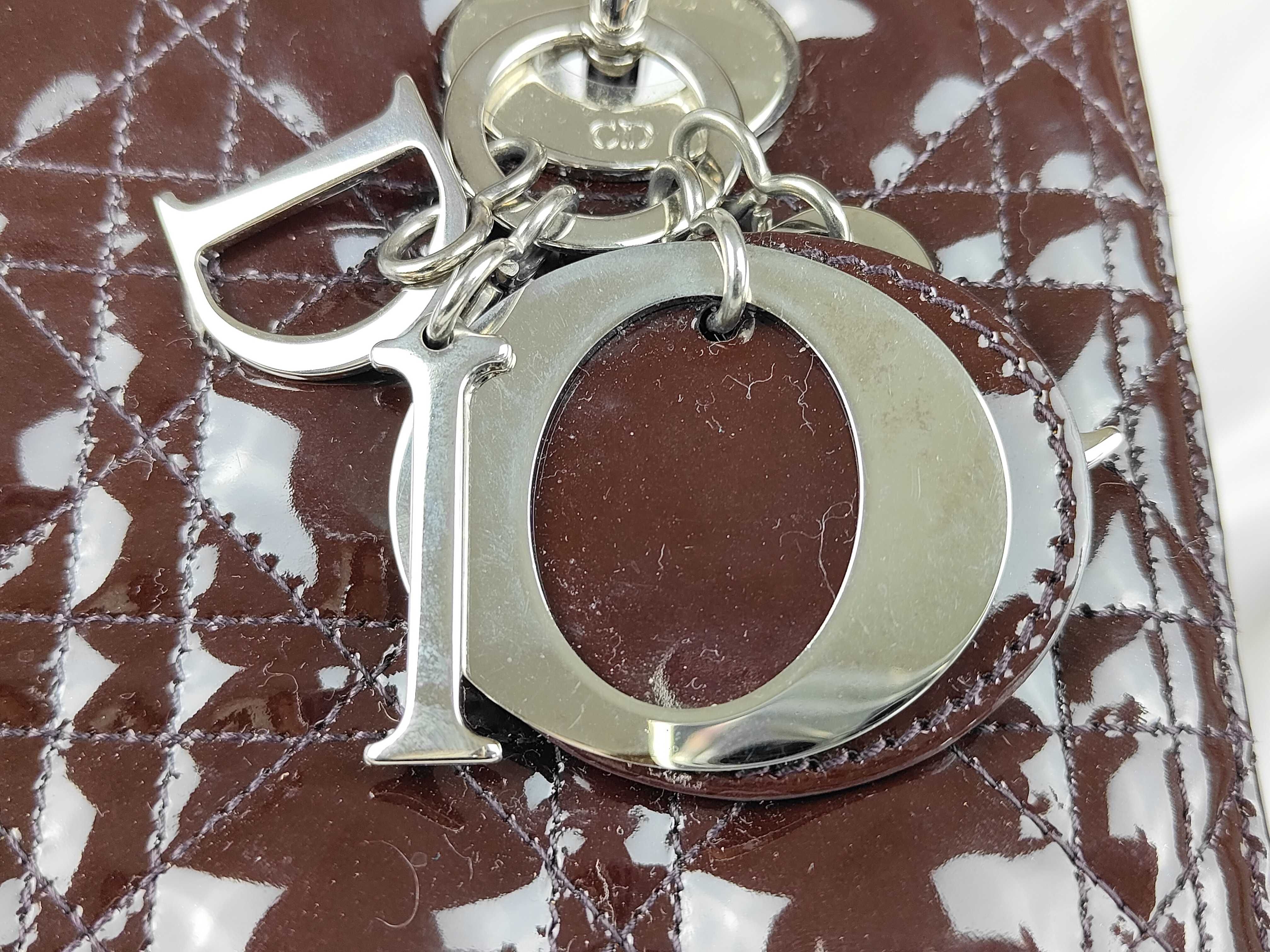 Lady Dior Enamel Handbag with Stamp — view 10