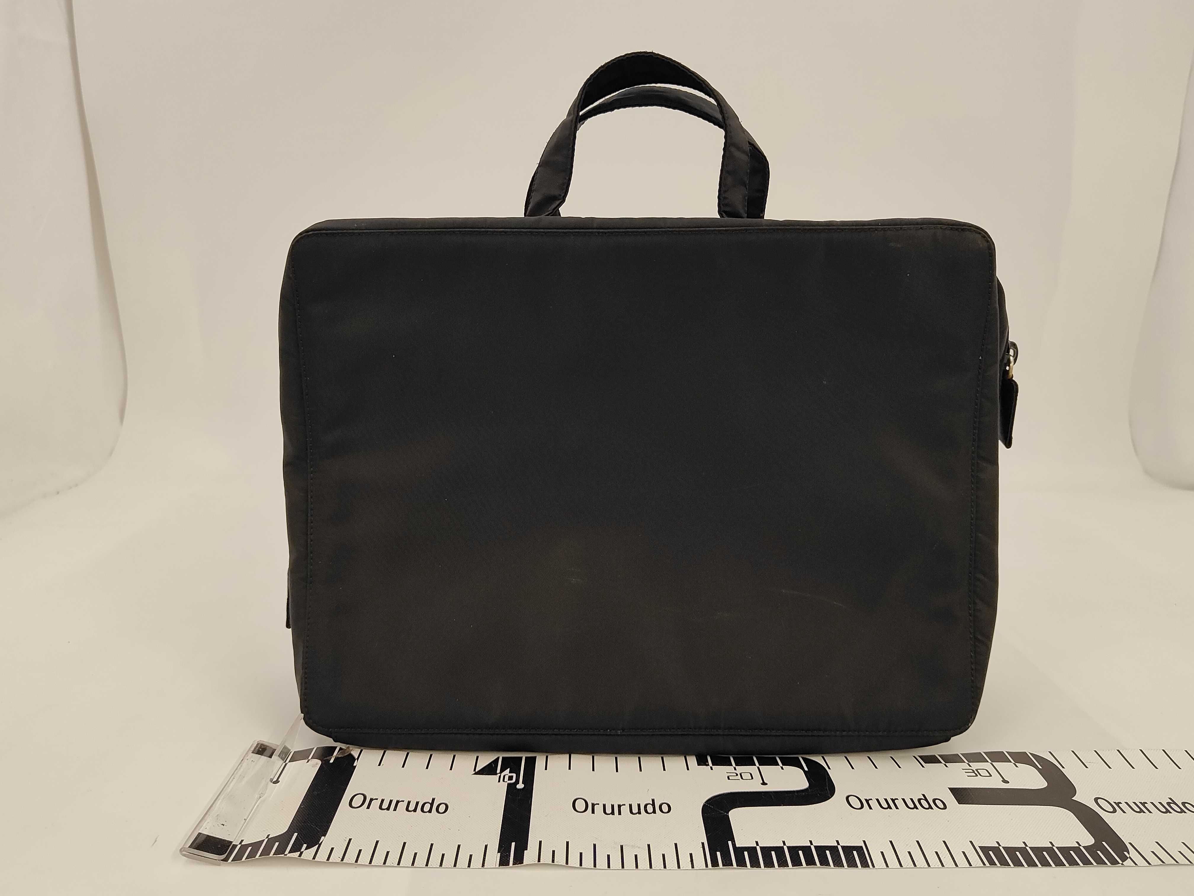 nylon handbag, black, business bag. — view 2