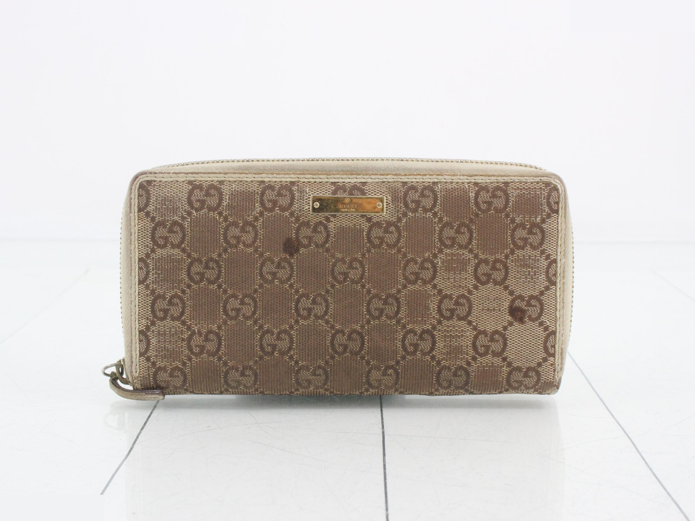 GG Canvas Round Zipper Long Wallet