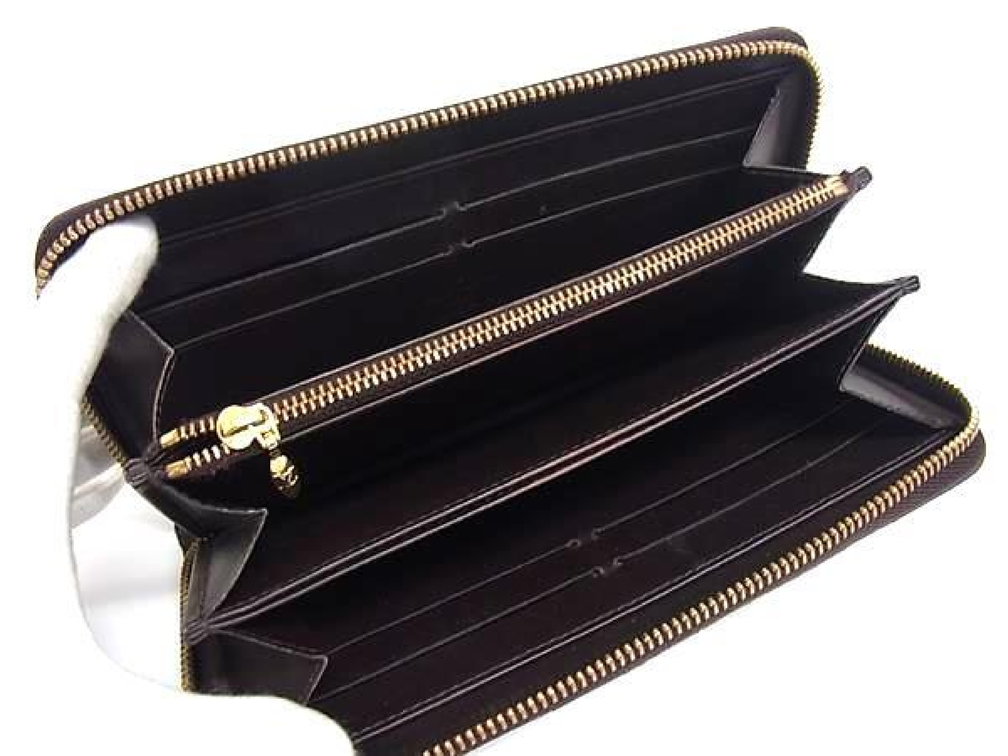 M91458 Monogram Vernis Zippy Wallet, Round Zipper Long Wallet, Dark Brown FY4524 — view 3