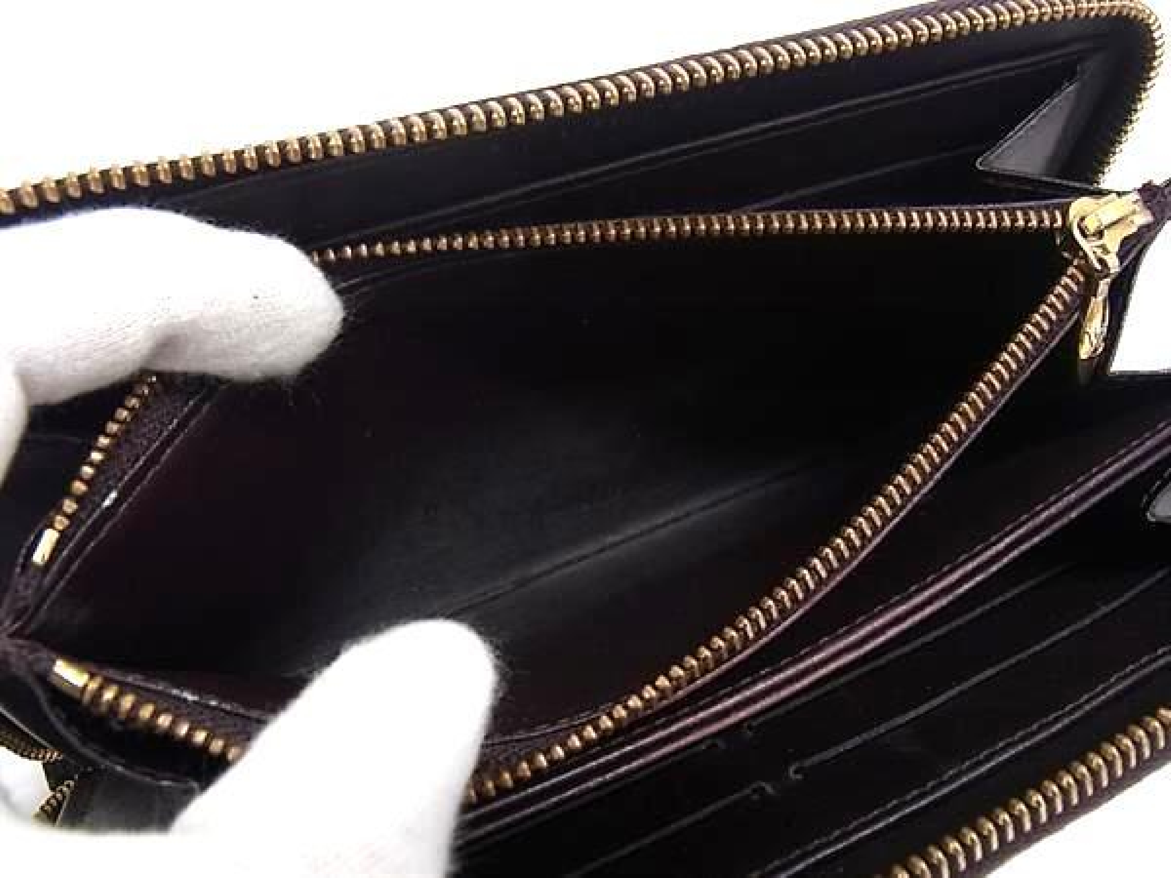 M91458 Monogram Vernis Zippy Wallet, Round Zipper Long Wallet, Dark Brown FY4524 — view 4