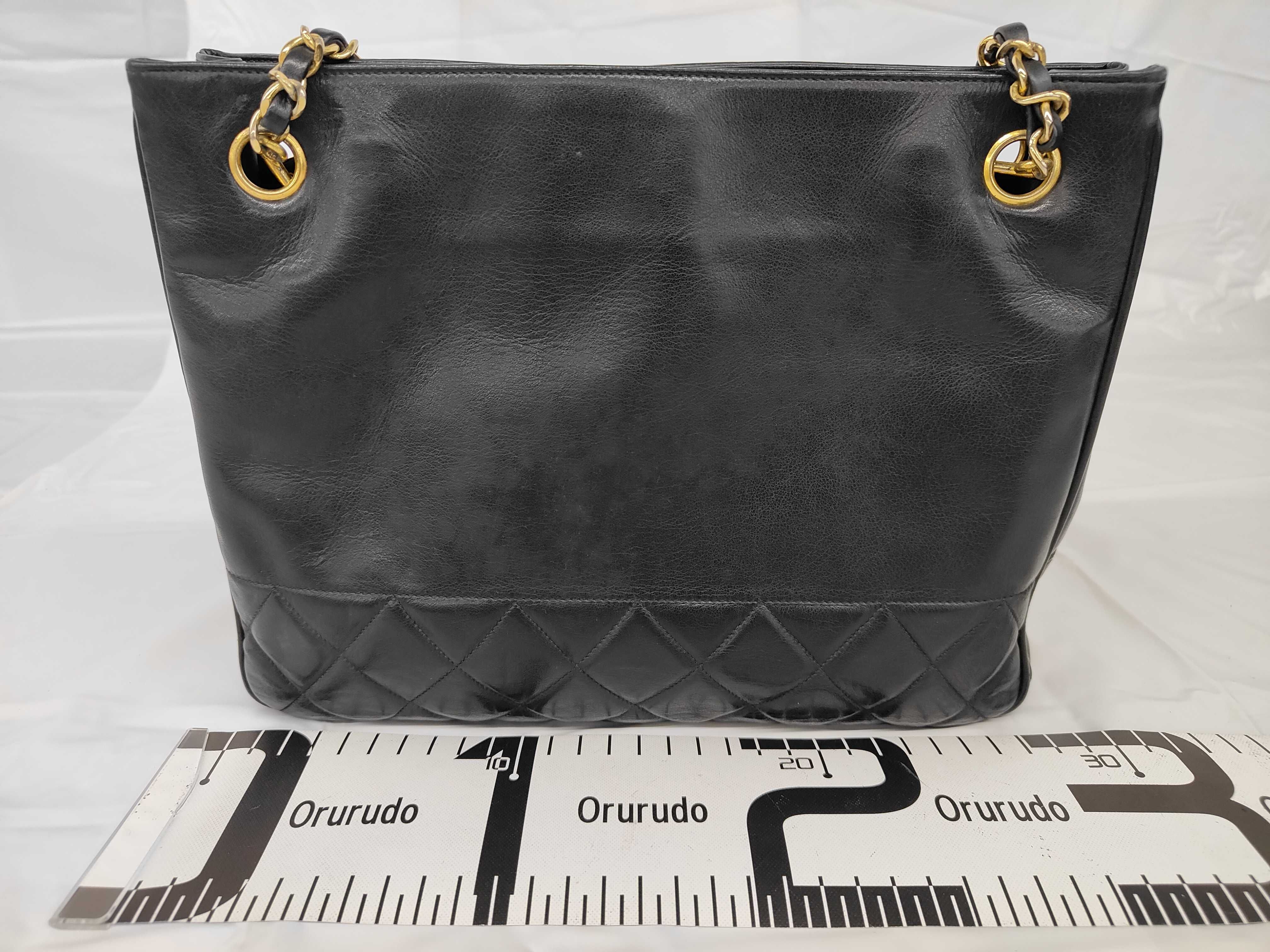 Lambskin Matelassé Chain Shoulder Bag, Gold Hardware, Black, Seal 0843254 Shoulder Bag — view 2