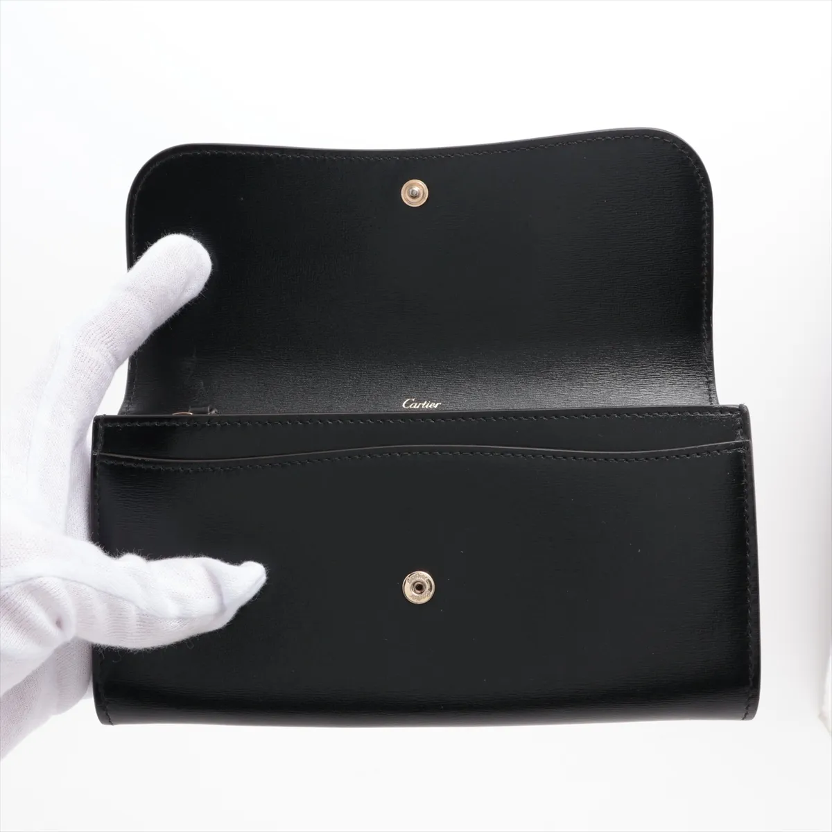 Panthère Leather Long Wallet Black — view 3