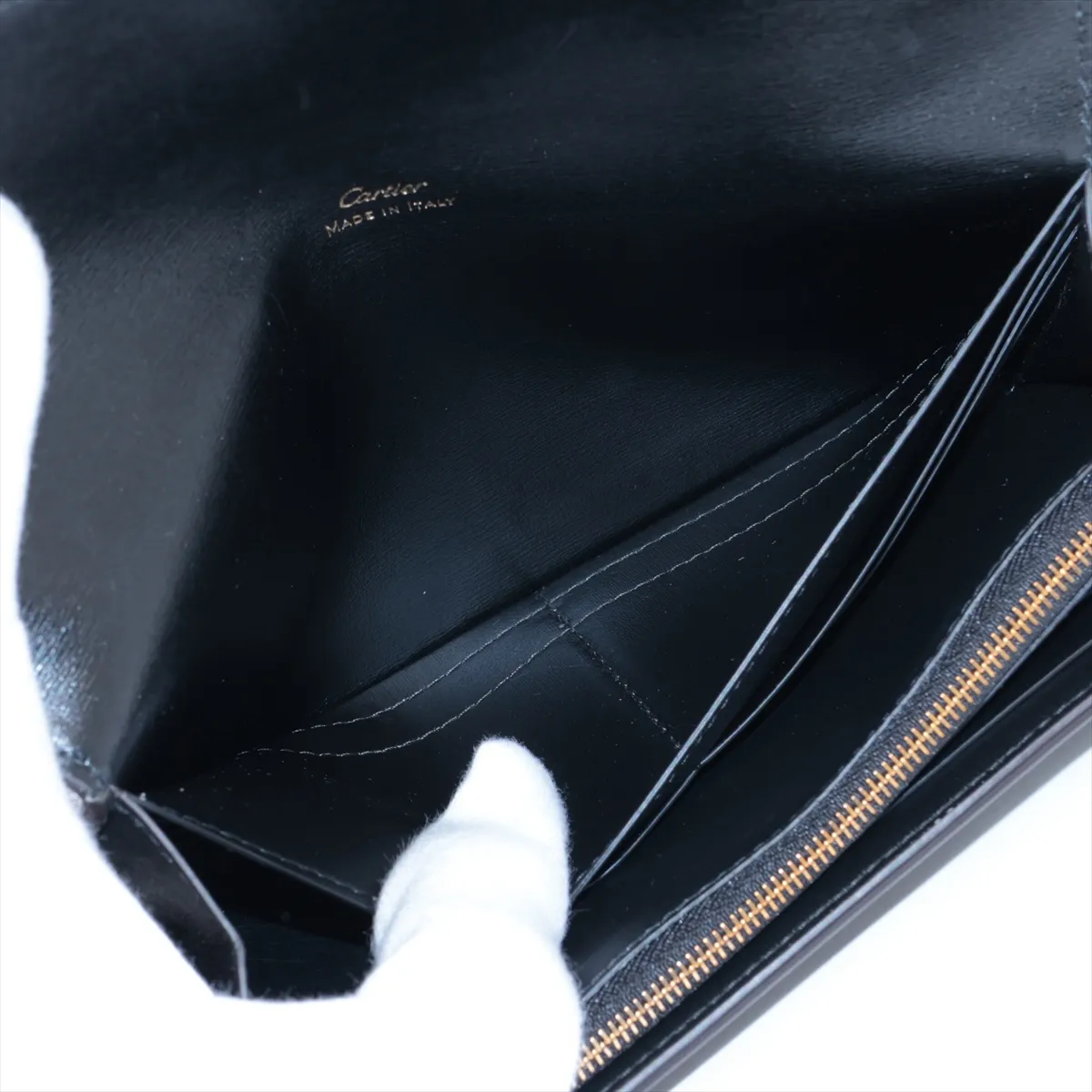 Panthère Leather Long Wallet Black — view 4