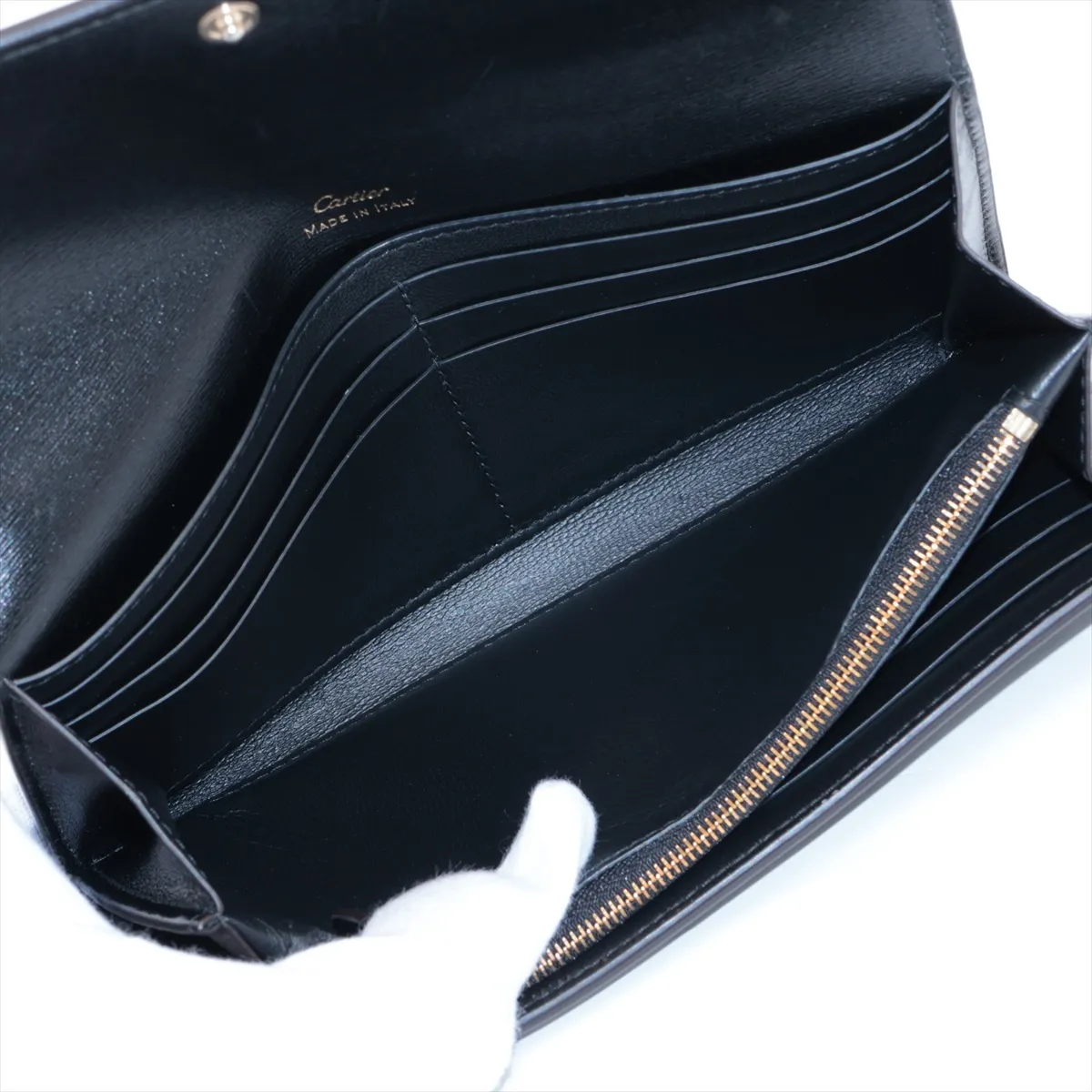 Panthère Leather Long Wallet Black — view 5