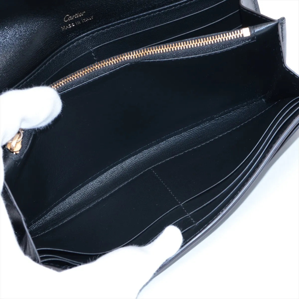 Panthère Leather Long Wallet Black — view 6