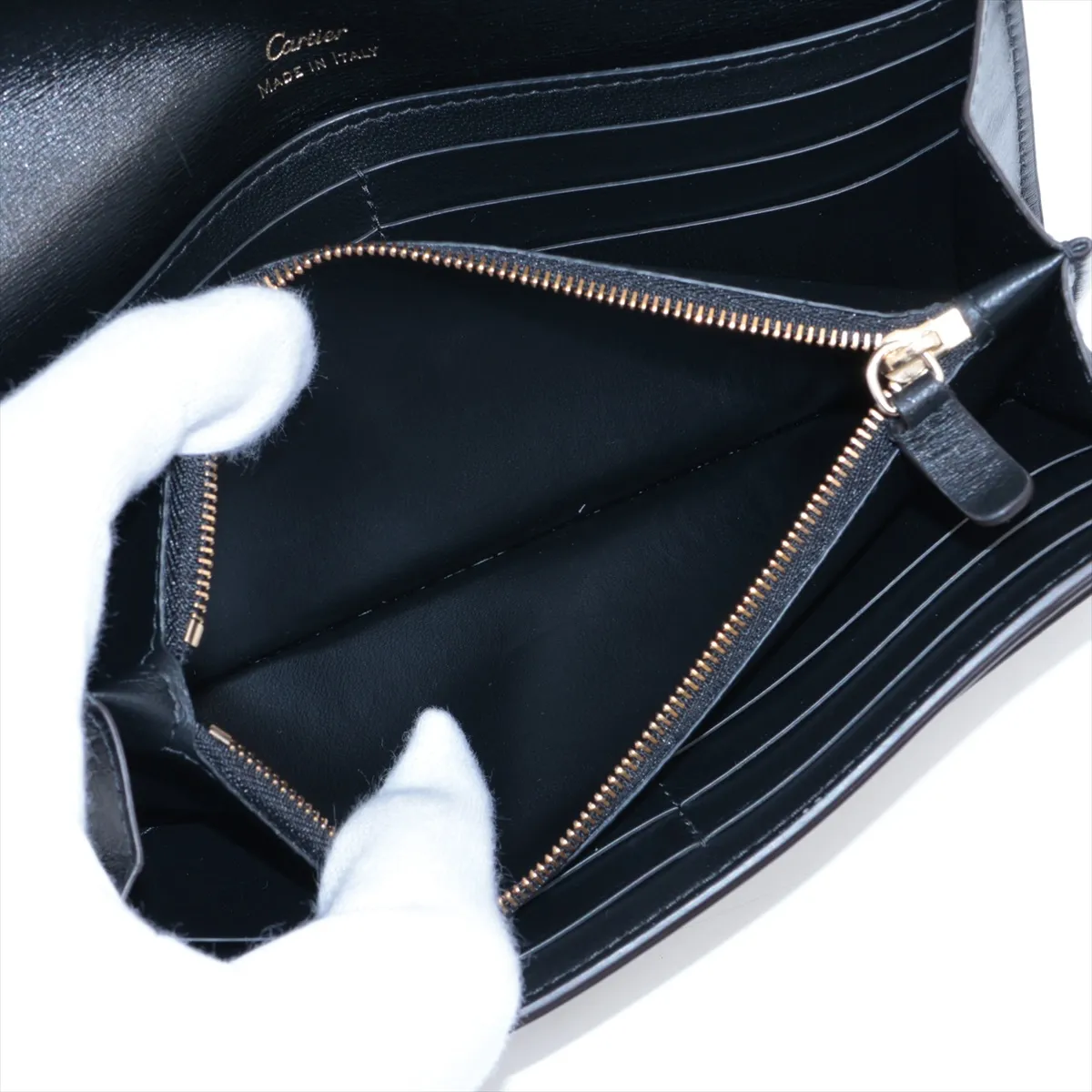 Panthère Leather Long Wallet Black — view 8