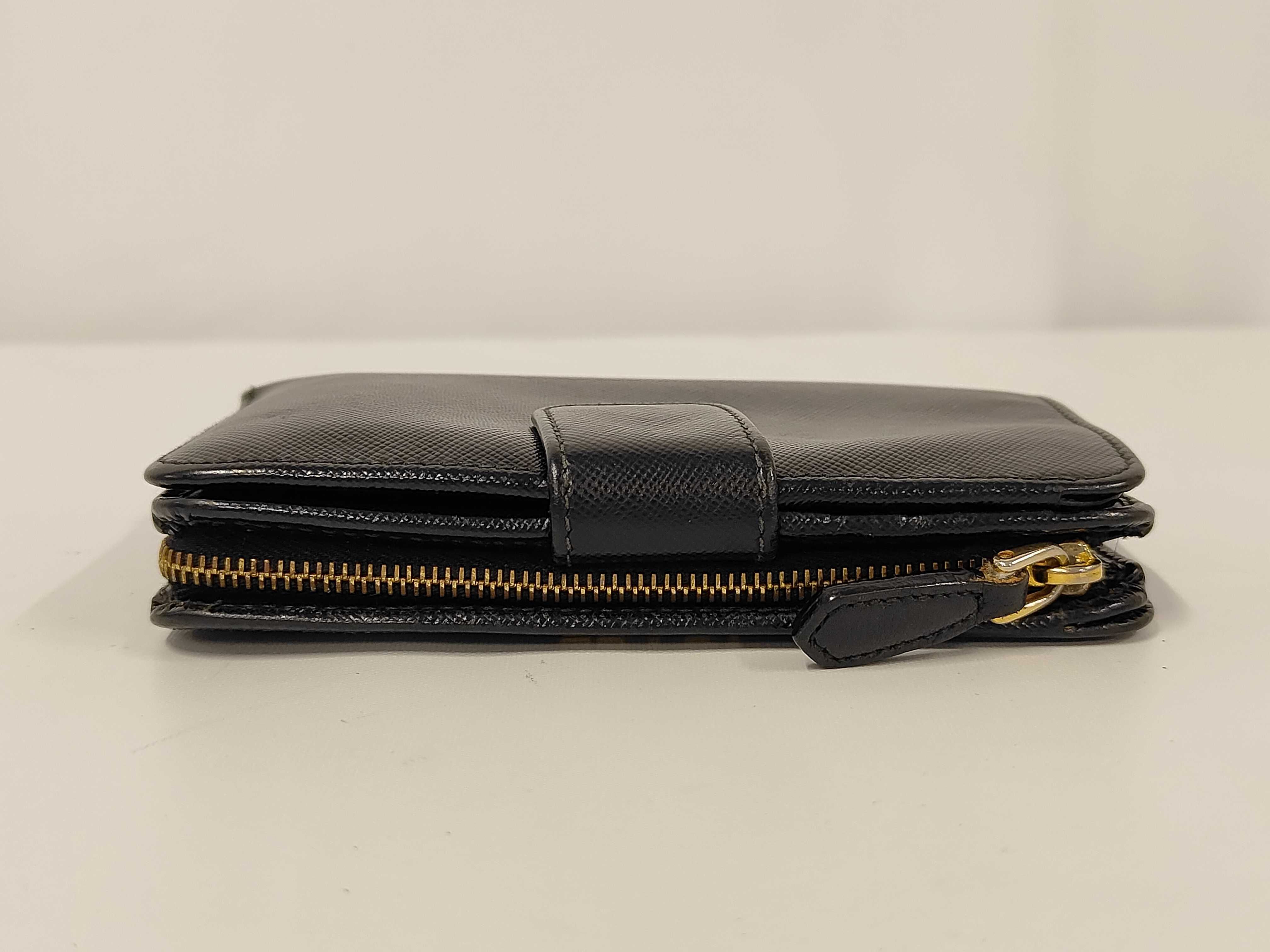 Saffiano Leather Bi-fold Wallet, Card Holder, Black — view 6