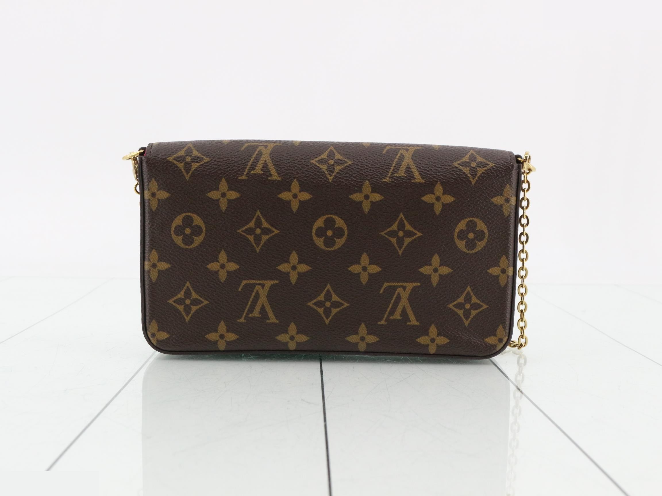 Monogram Pochette Felicie Fuchsia Shoulder Bag with Case — view 2