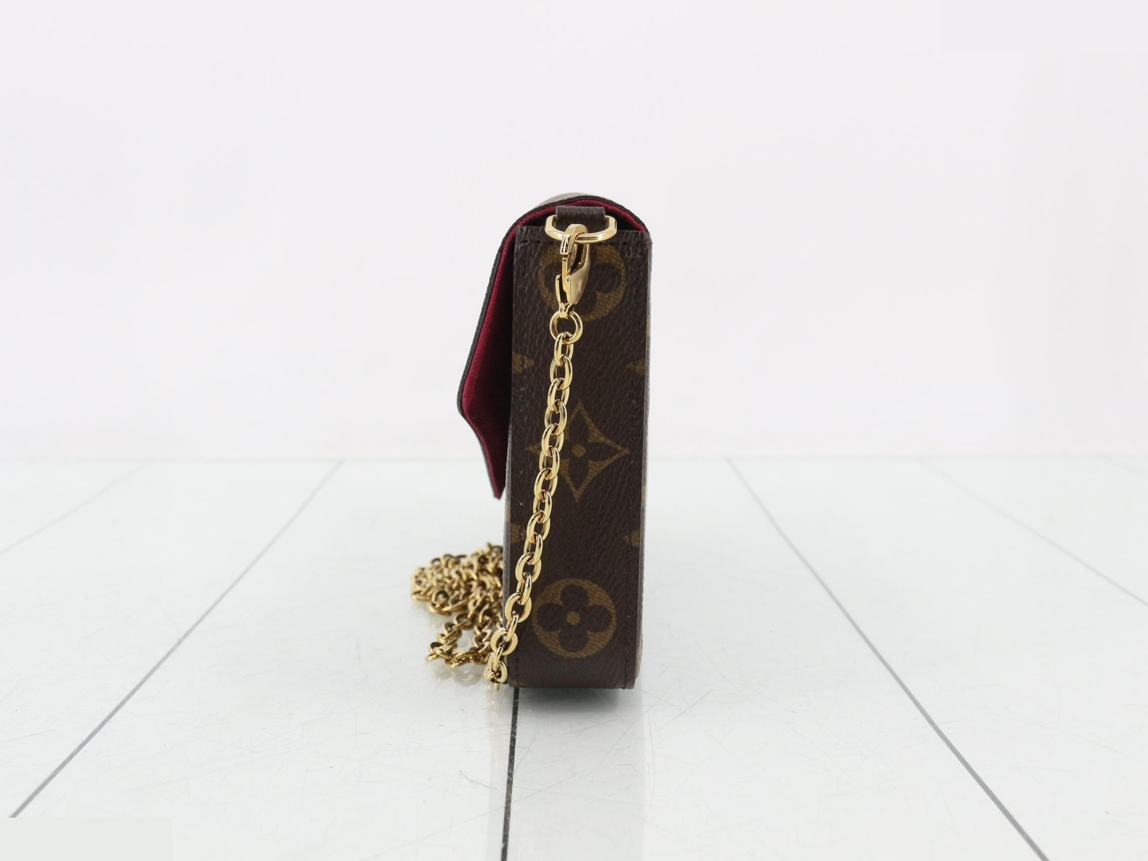 Monogram Pochette Felicie Fuchsia Shoulder Bag with Case — view 3