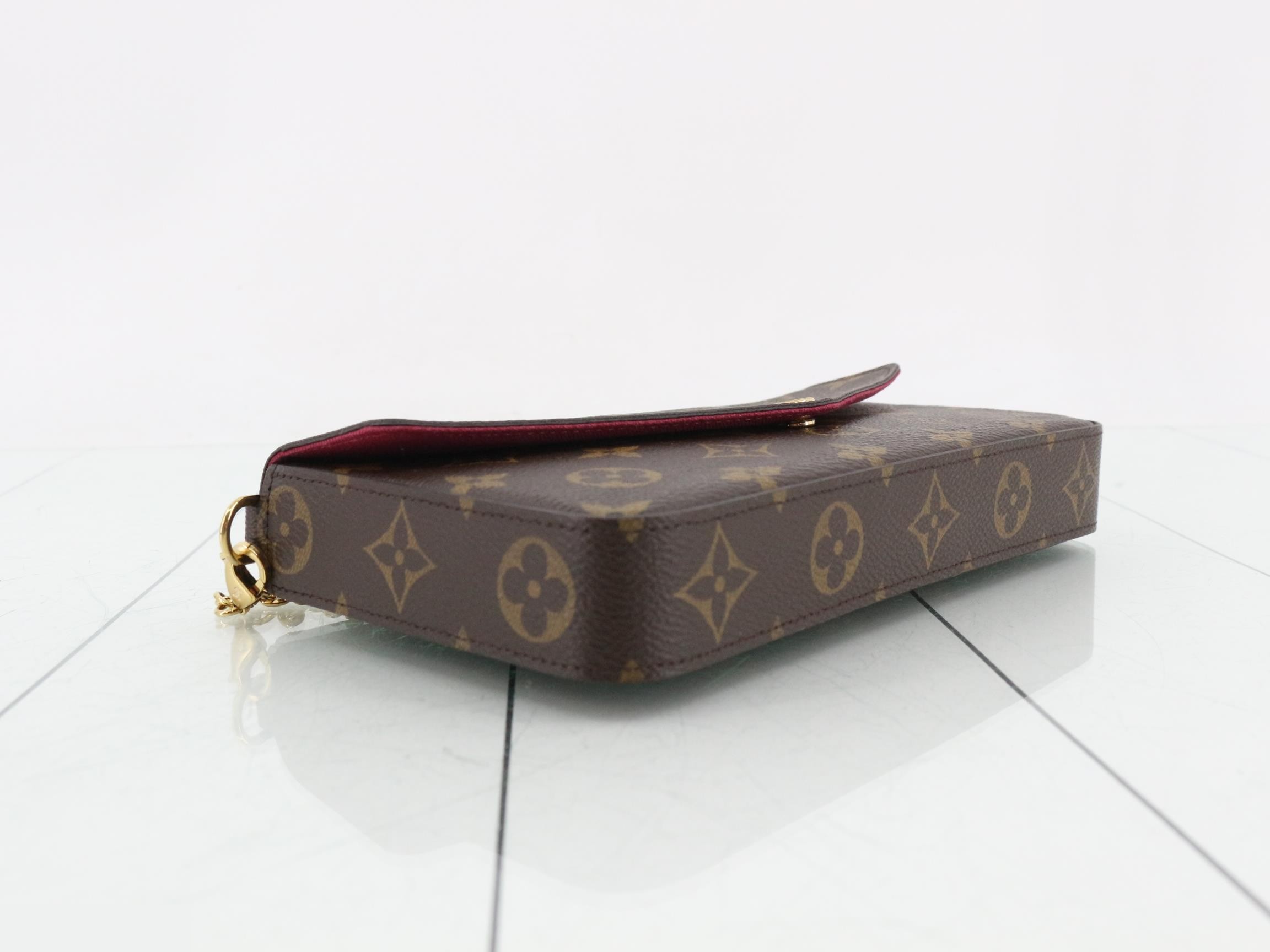 Monogram Pochette Felicie Fuchsia Shoulder Bag with Case — view 5
