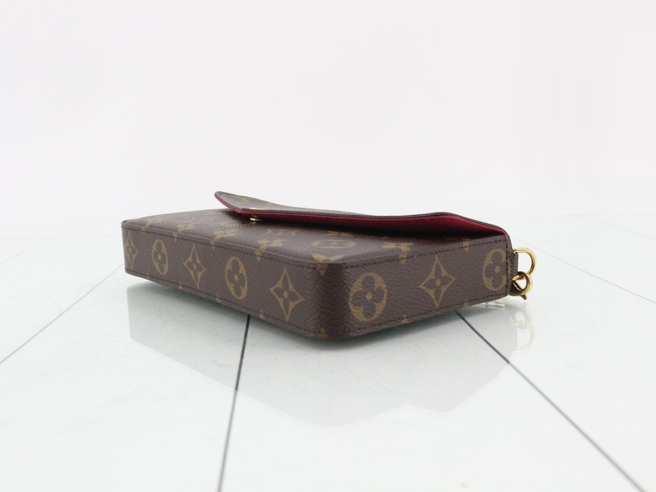 Monogram Pochette Felicie Fuchsia Shoulder Bag with Case — view 6
