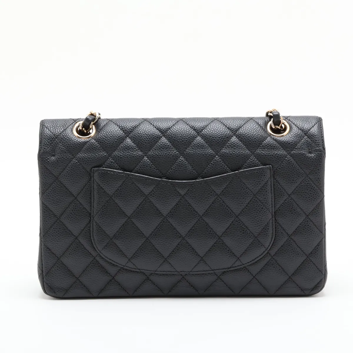 [Individually packaged] Chanel Matelassé 25 Caviar Skin Double Flap Double Chain Bag, Black with Gold Hardware, 17179328, Serial Number 17, A01112 — view 2