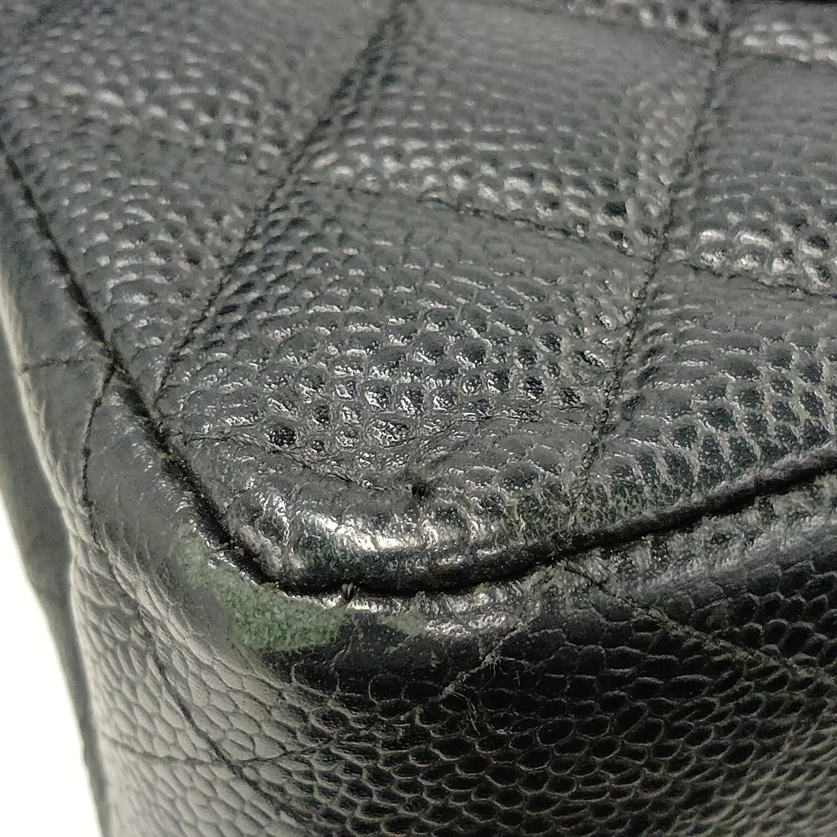 [Individually packaged] Chanel Matelassé 25 Caviar Skin Double Flap Double Chain Bag, Black with Gold Hardware, 17179328, Serial Number 17, A01112 — view 15